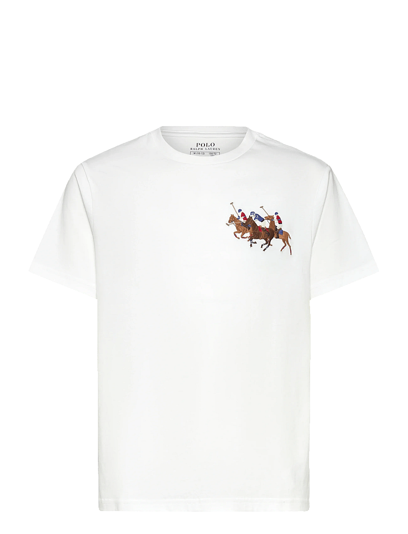 Ralph Lauren Kids - Triple-Pony Cotton Jersey Tee - kortärmade t-shirts - white - 0
