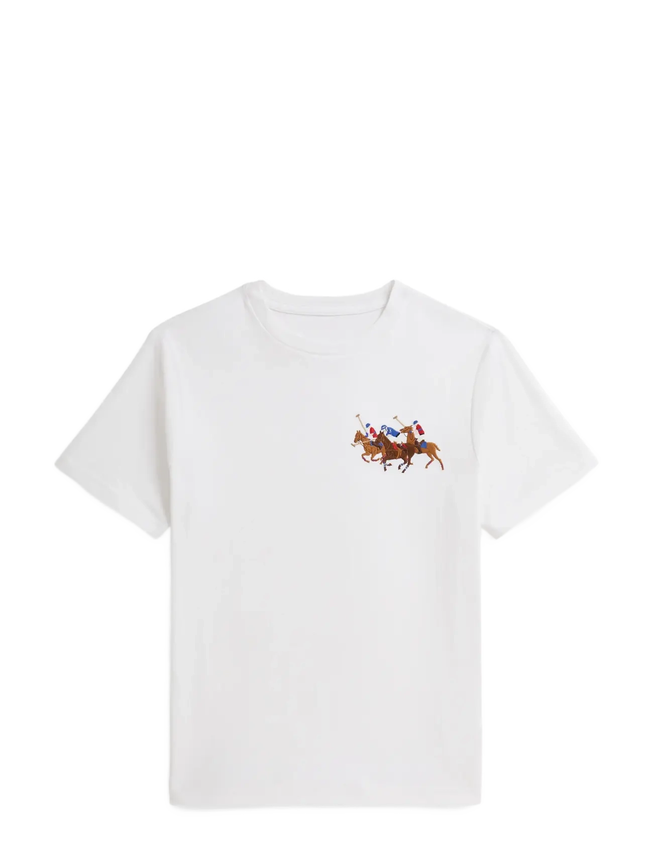 Ralph Lauren Kids - Triple-Pony Cotton Jersey Tee - kortærmede t-shirts - white - 0