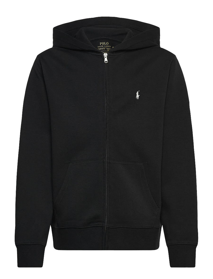 Ralph Lauren Kids - Double-Knit Full-Zip Hoodie - hættetrøjer - polo black - 0