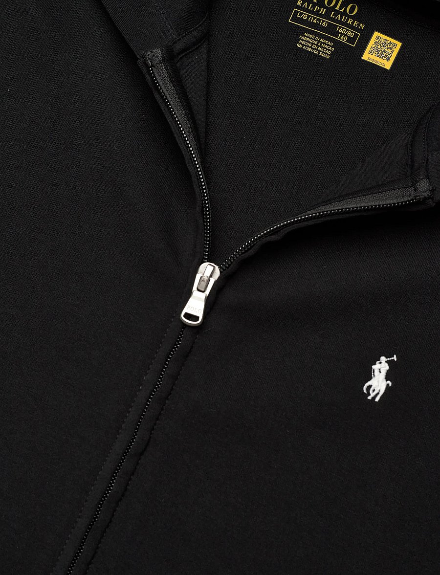 Ralph Lauren Kids - Double-Knit Full-Zip Hoodie - hættetrøjer - polo black - 2