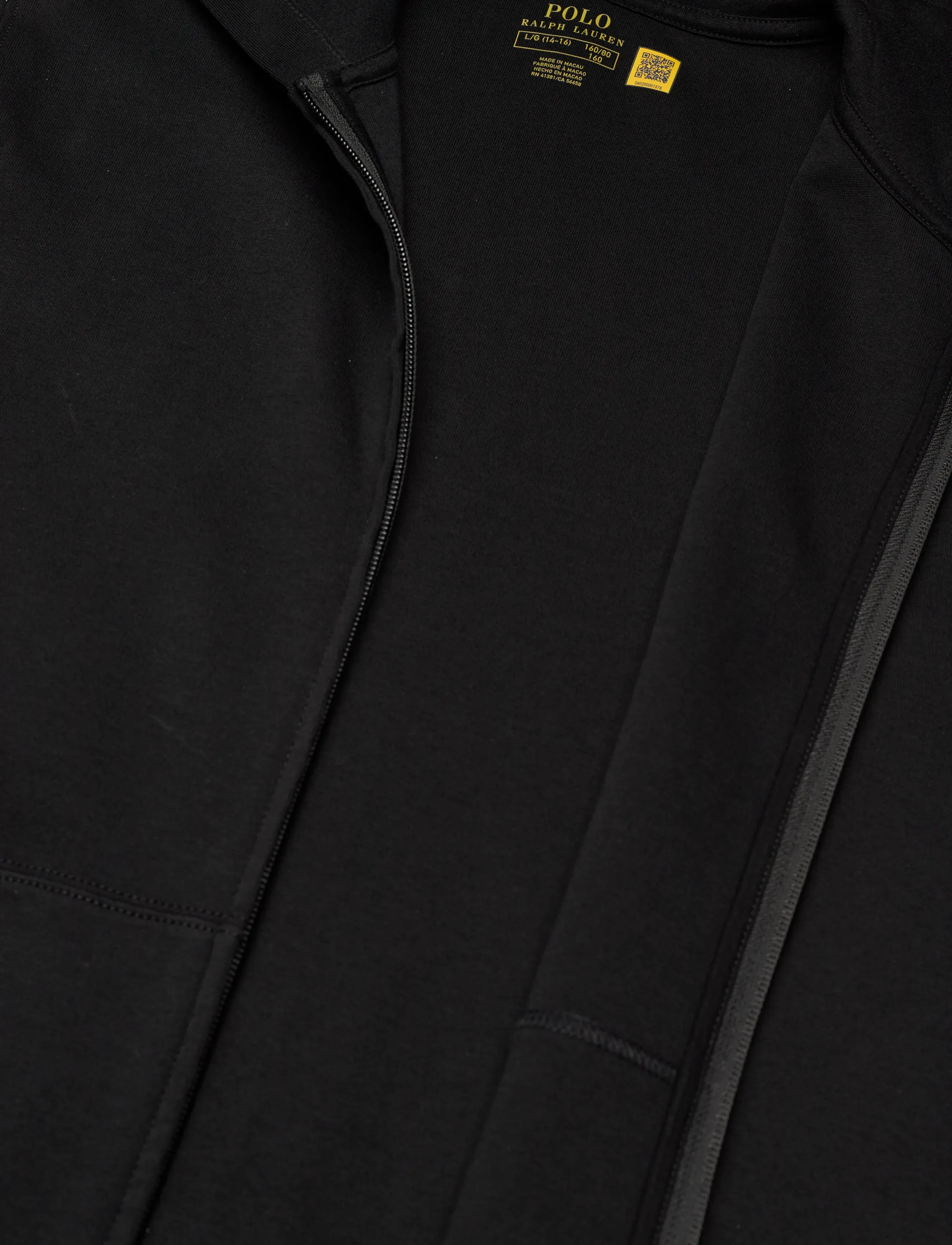 Ralph Lauren Kids - Double-Knit Full-Zip Hoodie - hættetrøjer - polo black - 4