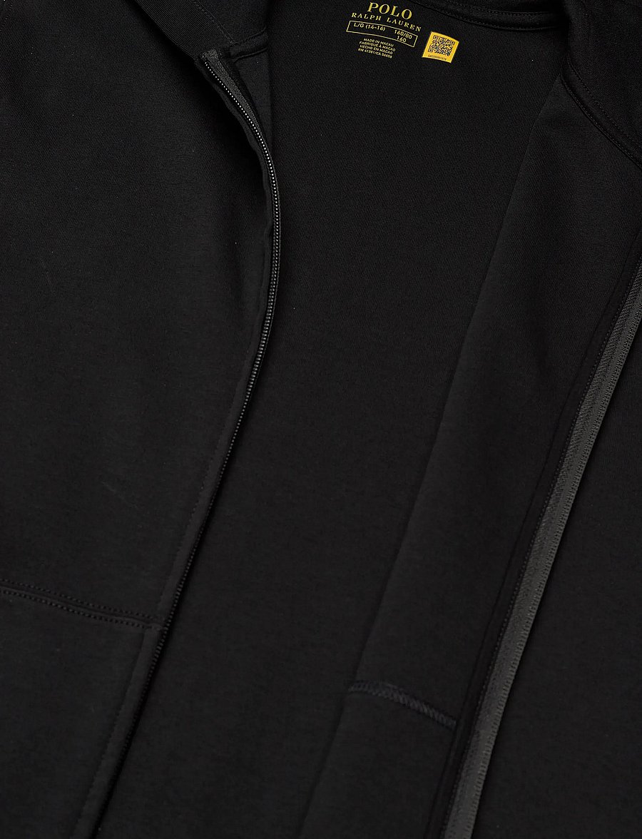 Ralph Lauren Kids - Double-Knit Full-Zip Hoodie - hættetrøjer - polo black - 4