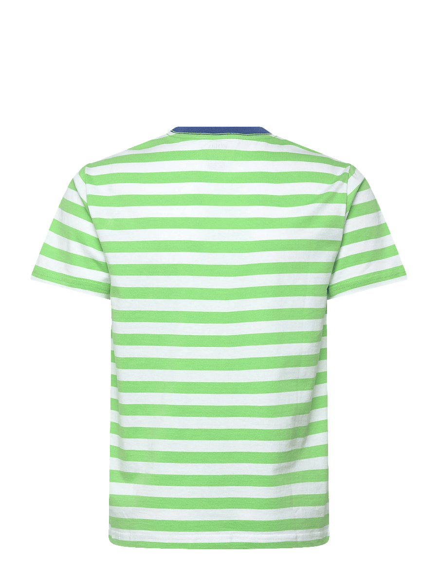 Ralph Lauren Kids - Striped Cotton Jersey Pocket Tee - kurzärmelige - collection lime/w - 2
