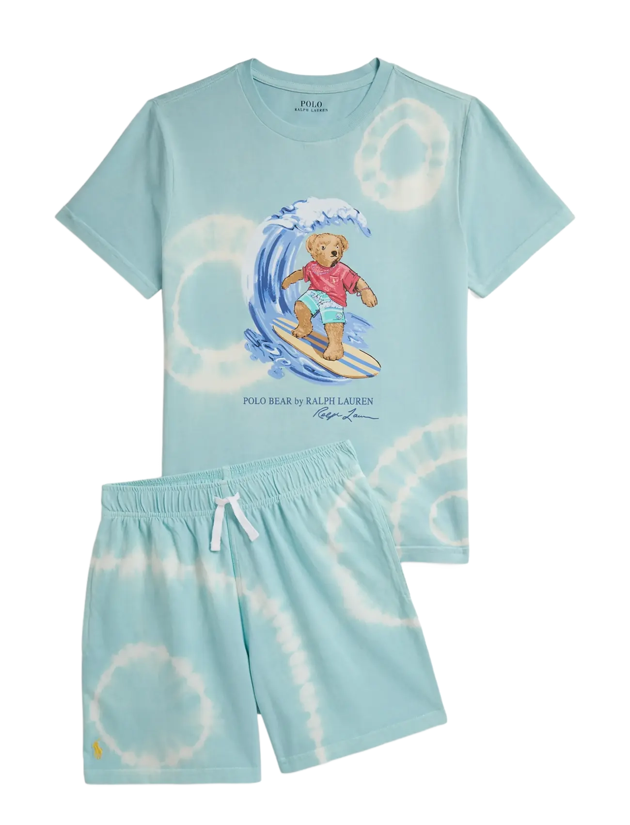 Ralph Lauren Kids - Tie-Dye Polo Bear Cotton Tee - parakeet - 2