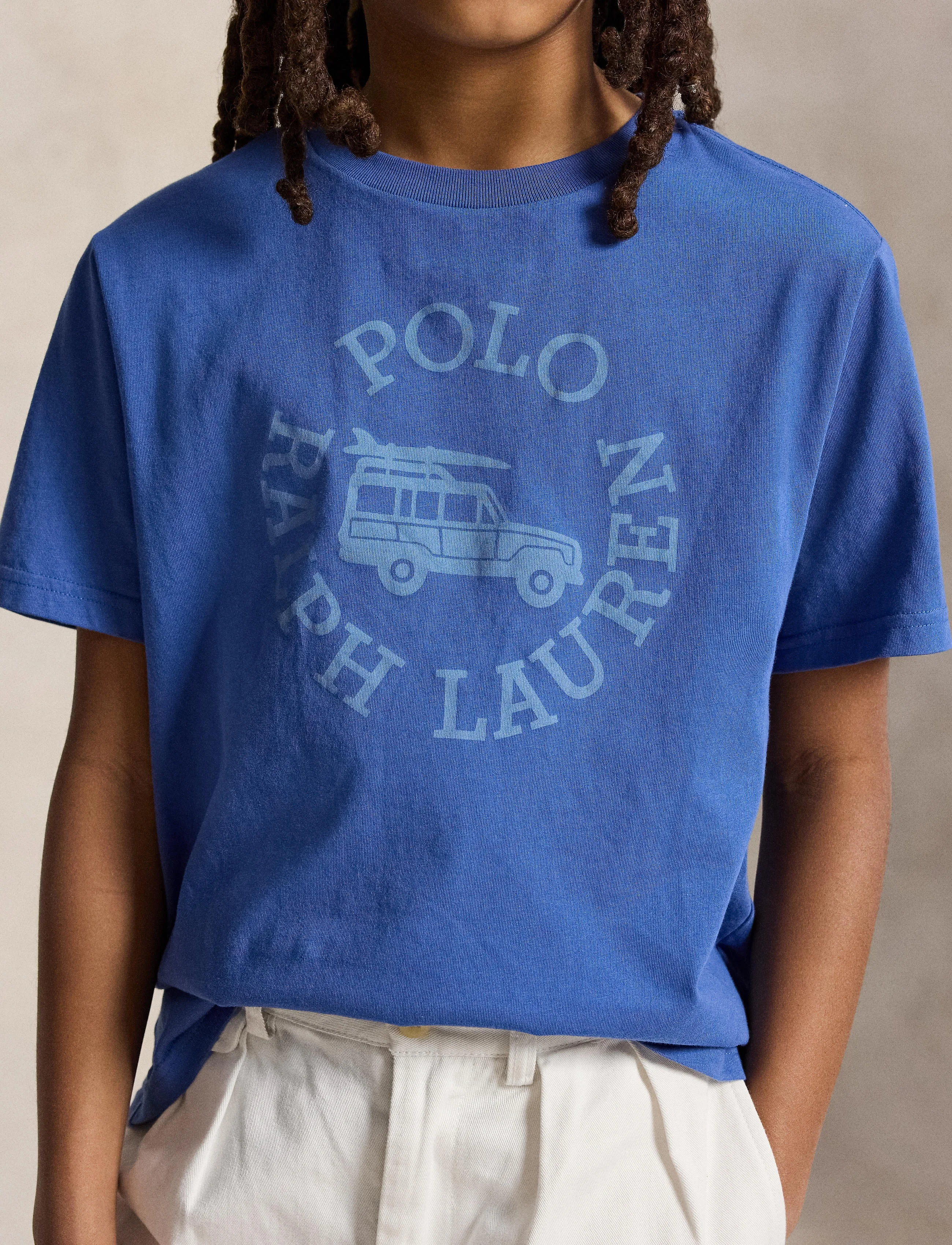 Ralph Lauren Kids - Logo Cotton Jersey Tee - kortærmede t-shirts - bai blue - 4