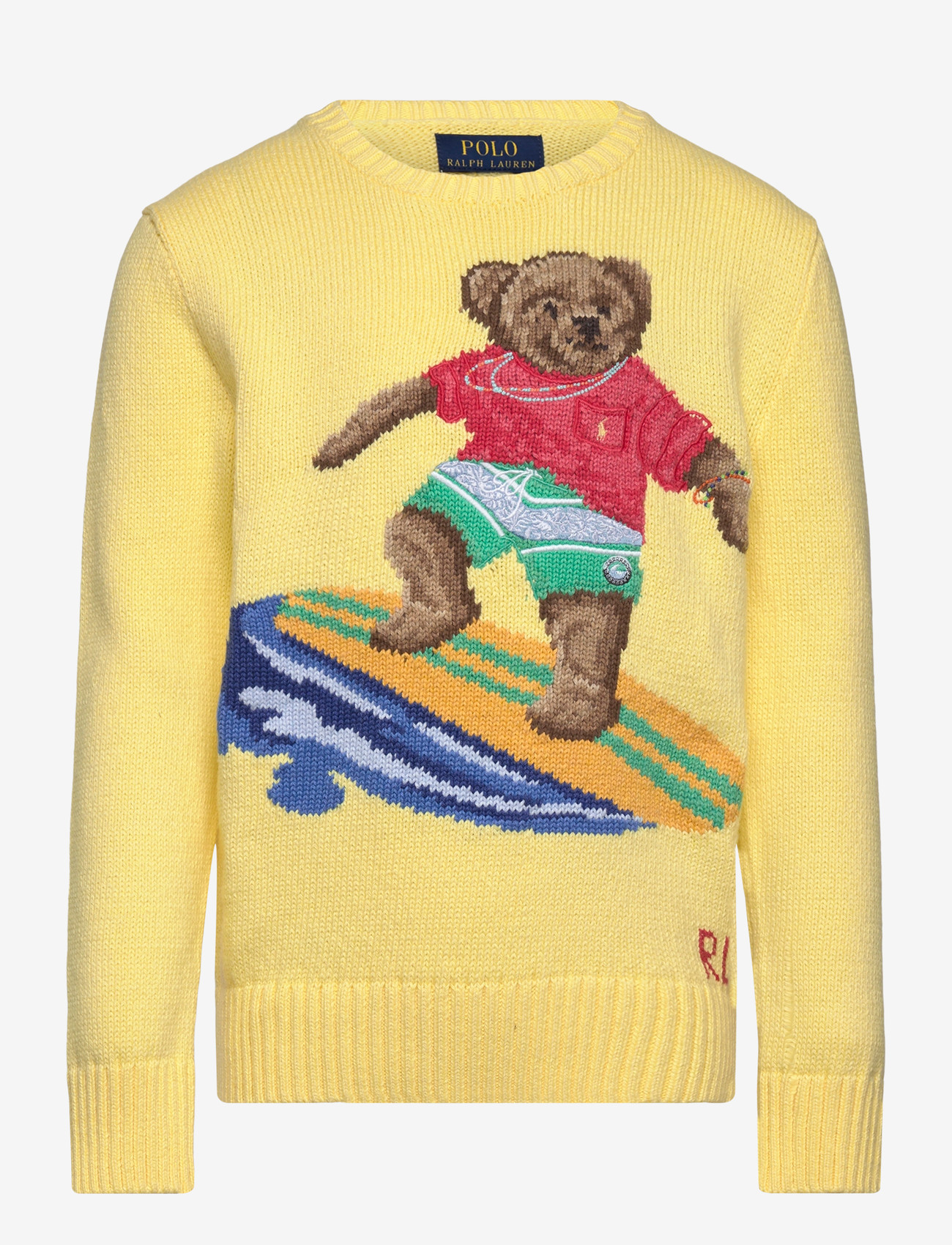 Ralph Lauren Kids - Polo Bear Cotton Sweater - trøjer - resort gold - 0