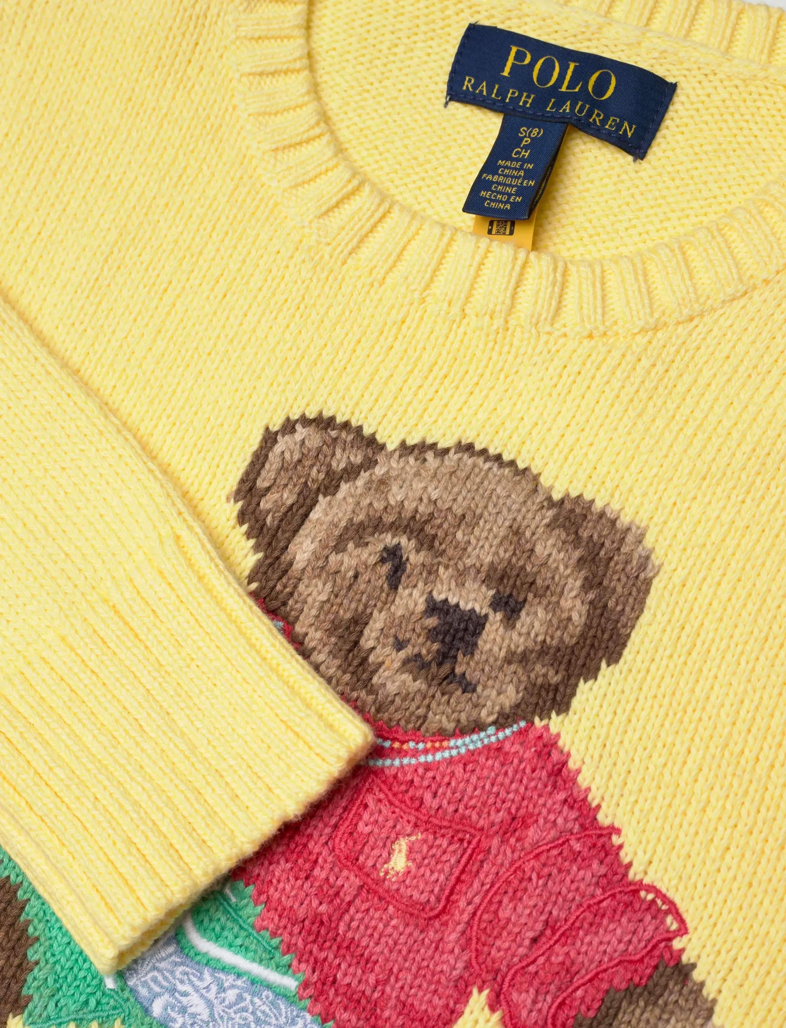 Ralph Lauren Kids - Polo Bear Cotton Sweater - jumpers - resort gold - 2