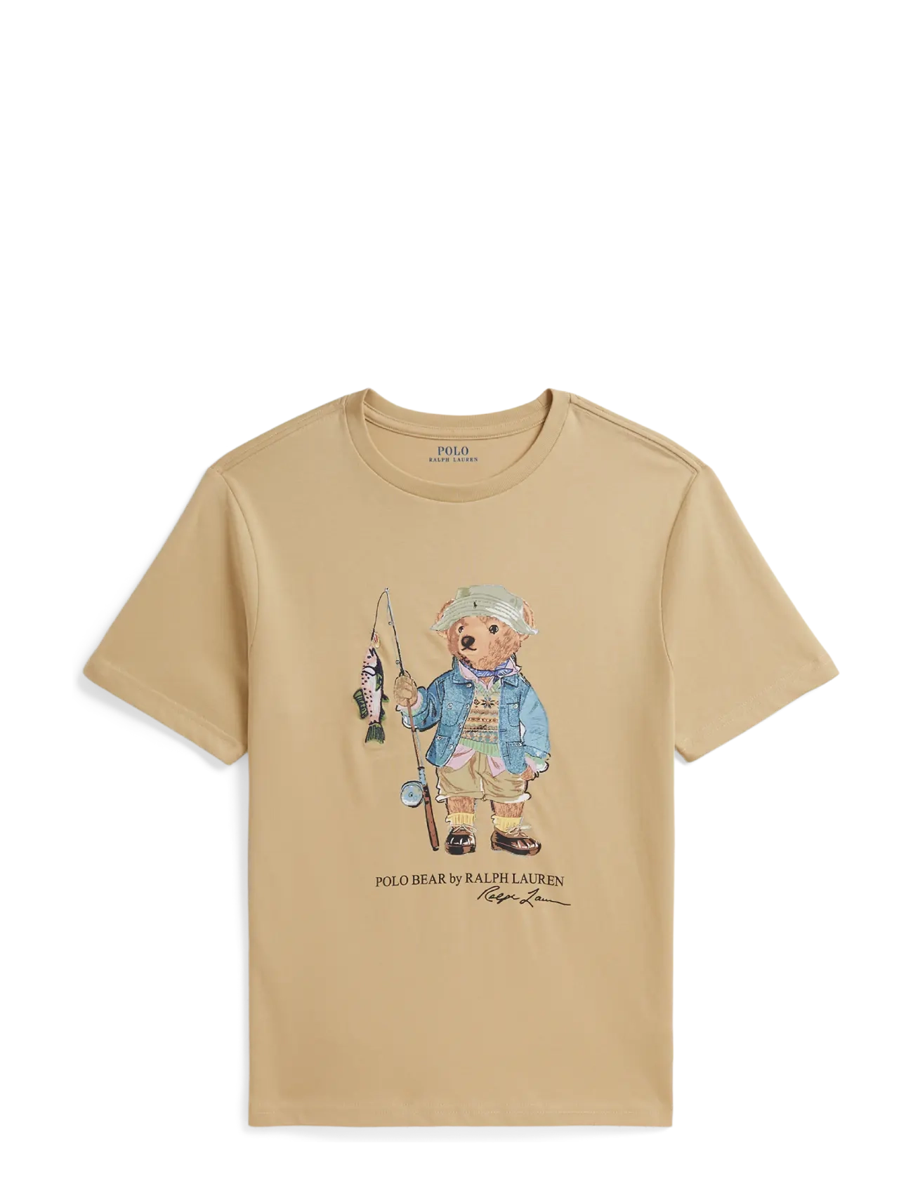 Ralph Lauren Kids Polo Bear Cotton Jersey Tee, 132-137, T-shirts, Creme - Short-sleeved, Kinder