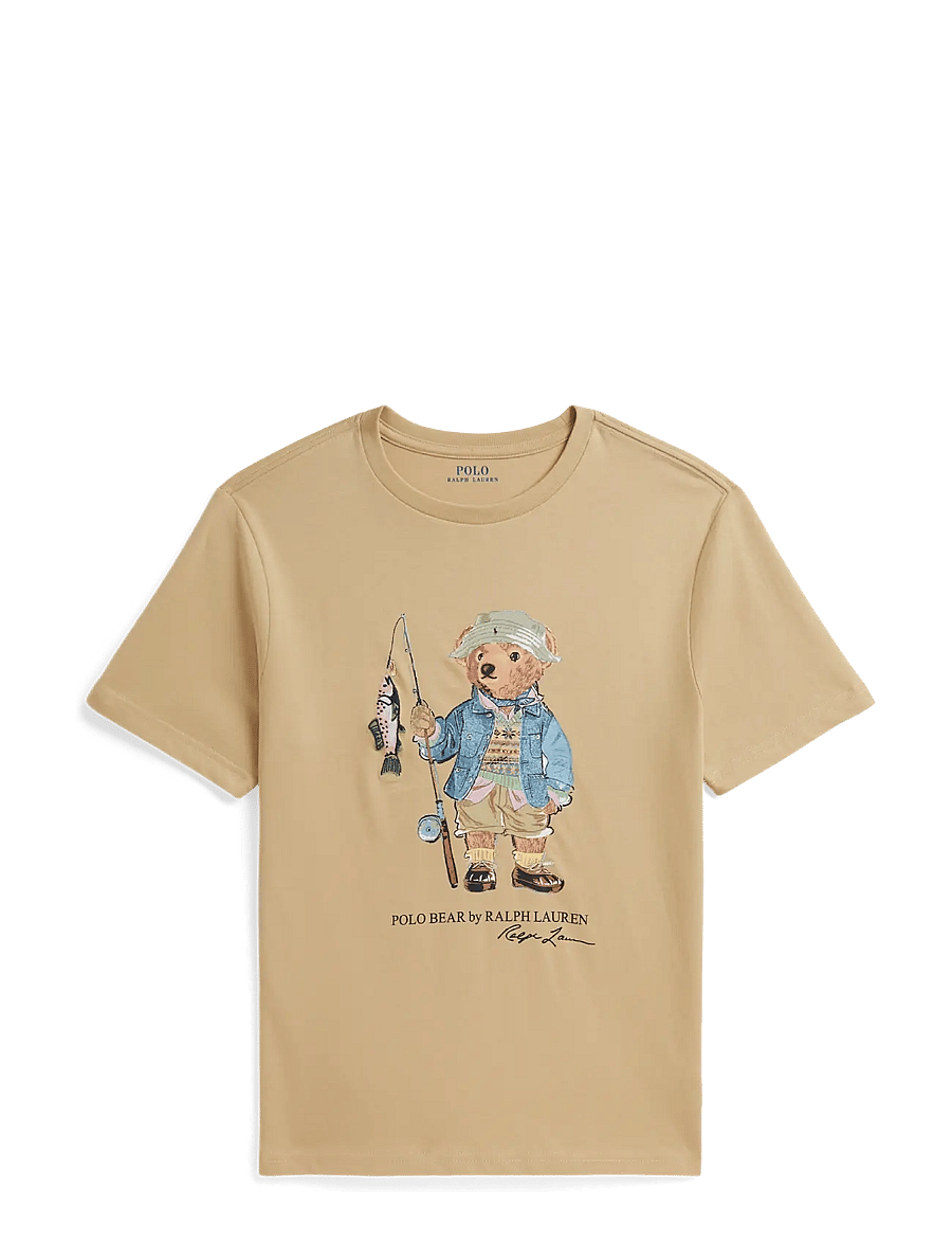 Ralph Lauren Kids - Polo Bear Cotton Jersey Tee - lühikeste varrukatega t-särgid - tallow cream - 0