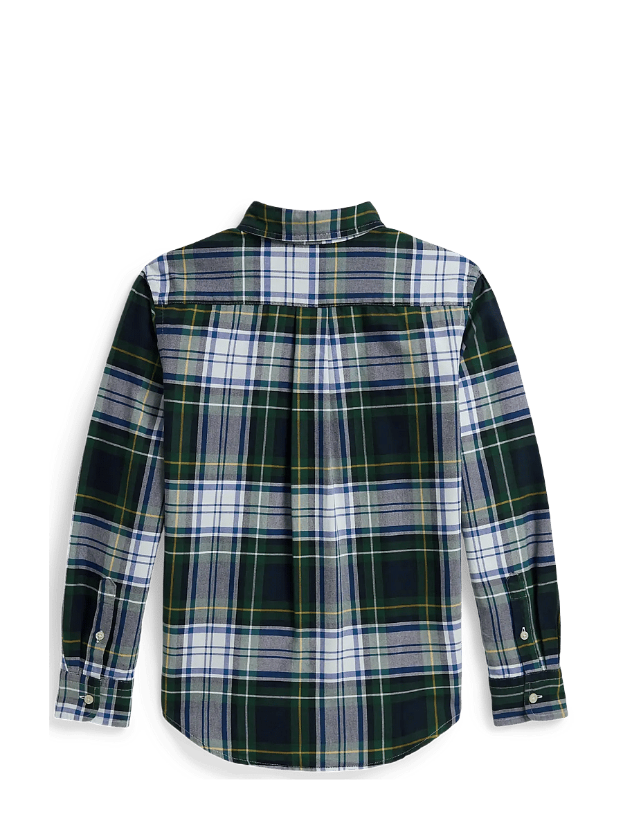 Ralph Lauren Kids - Plaid Cotton Oxford Shirt - langärmlige hemden - #b5535 white gree - 2