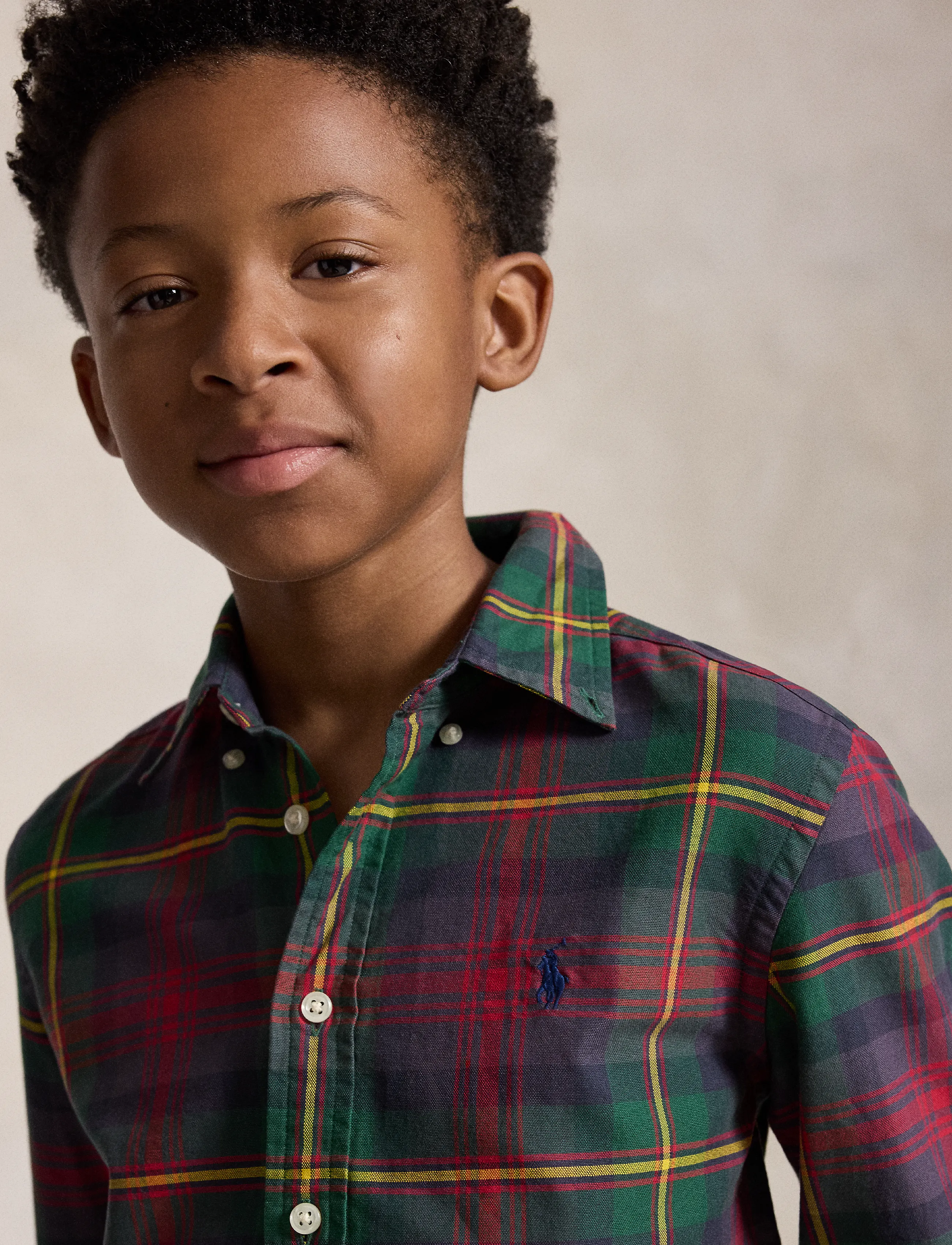 Ralph Lauren Kids - Plaid Cotton Oxford Shirt - long-sleeved shirts - #b6172 green red - 3