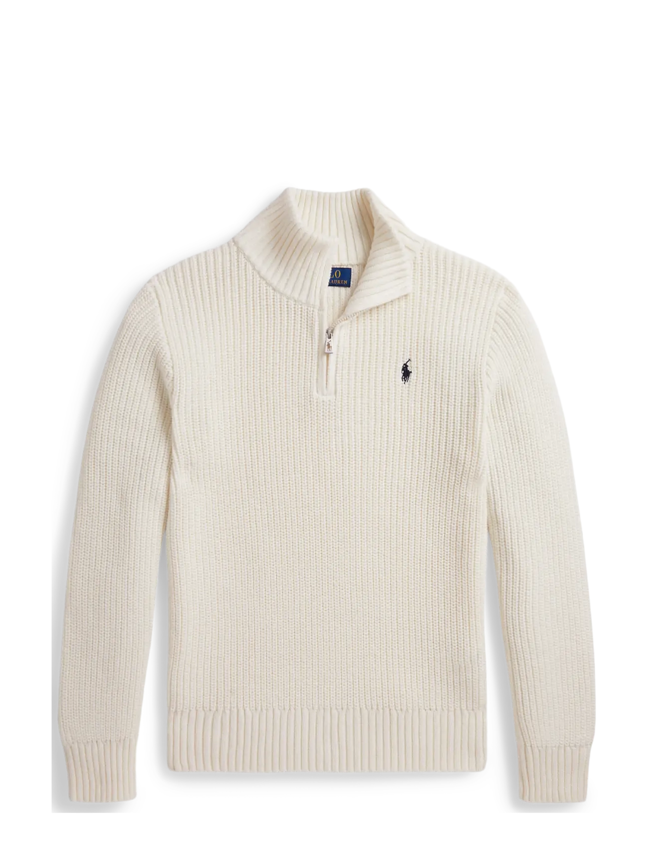 Ralph Lauren Kids Cotton Quarter-Zip Sweater - Jumpers - NEVIS / cream