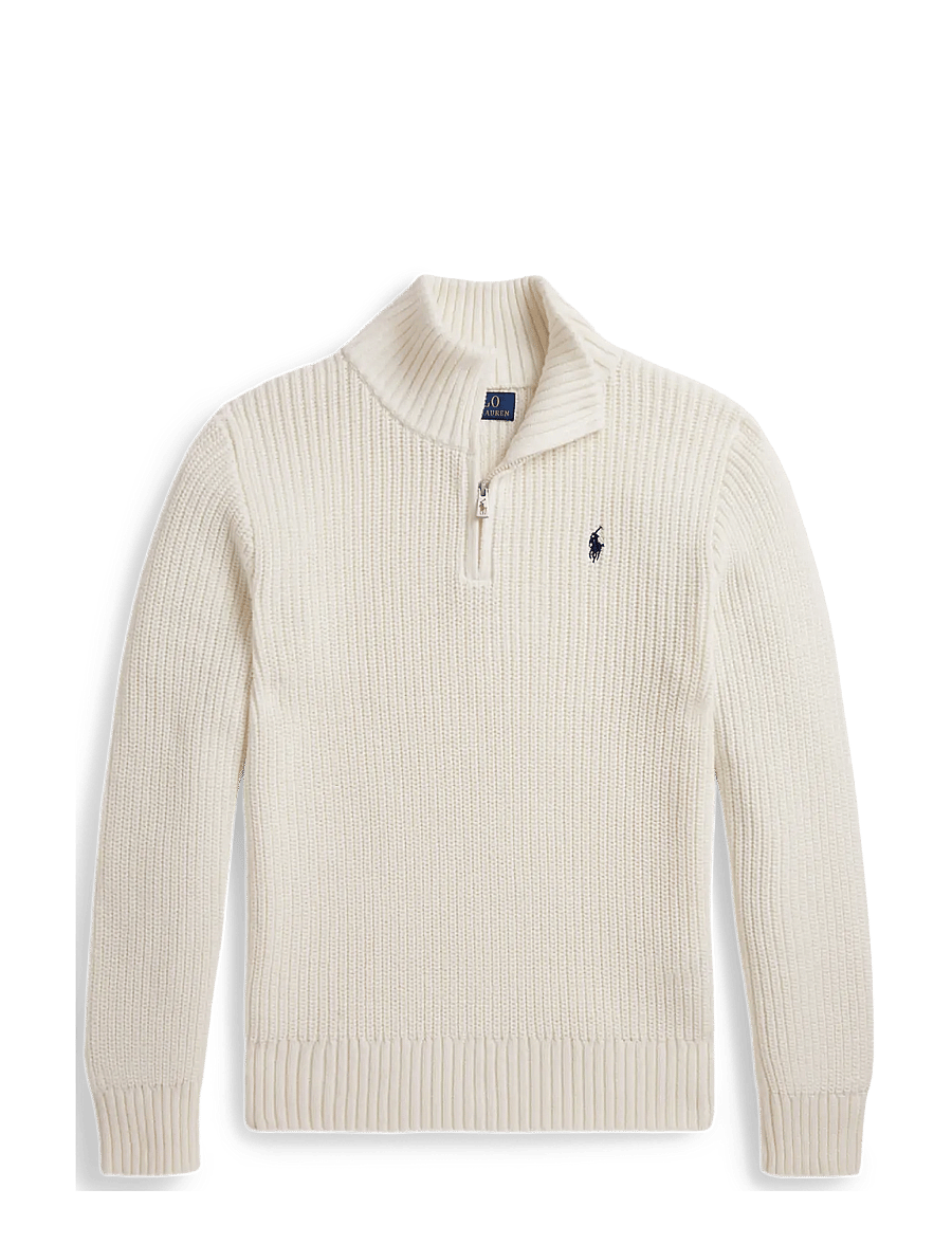 Ralph Lauren Kids - Cotton Quarter-Zip Sweater - nevis - 0