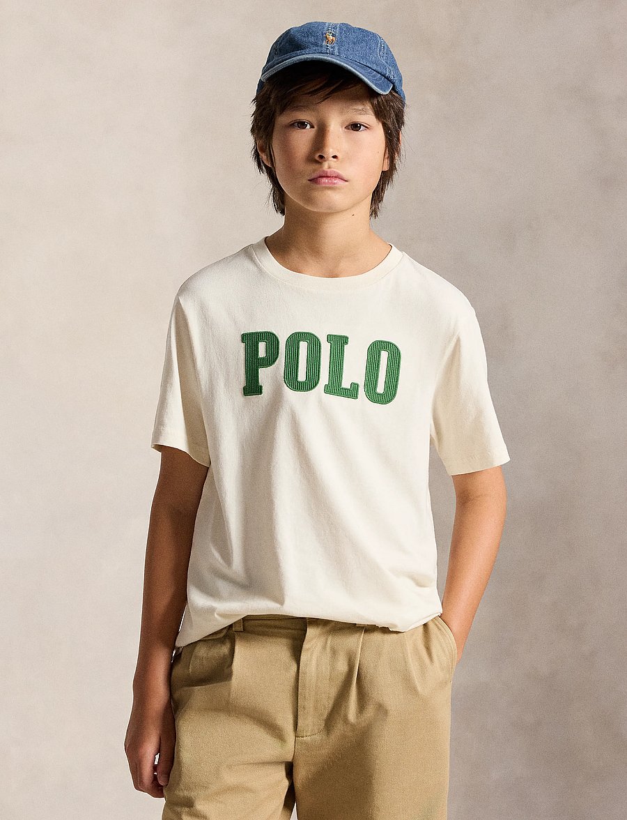 Ralph Lauren Kids - Logo Cotton Jersey Tee - kurzärmelige - estate cream - 0