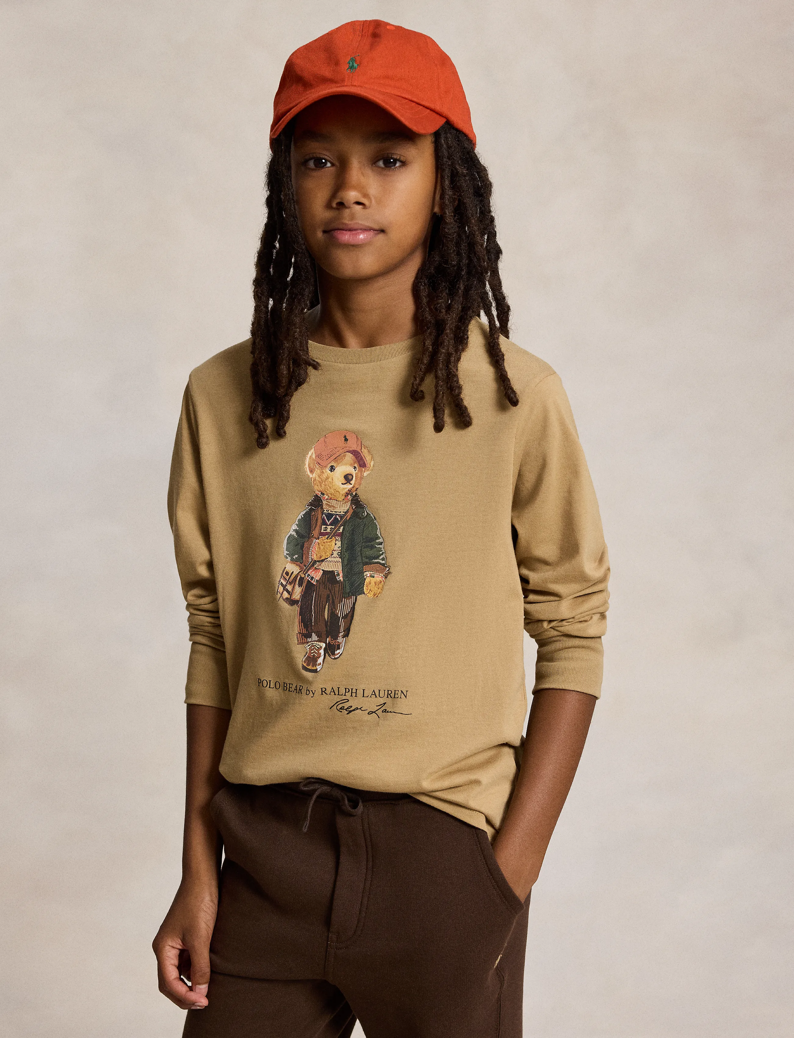 Ralph Lauren Kids Polo Bear Cotton Jersey Tee - Oberteile - CAMEL / brown