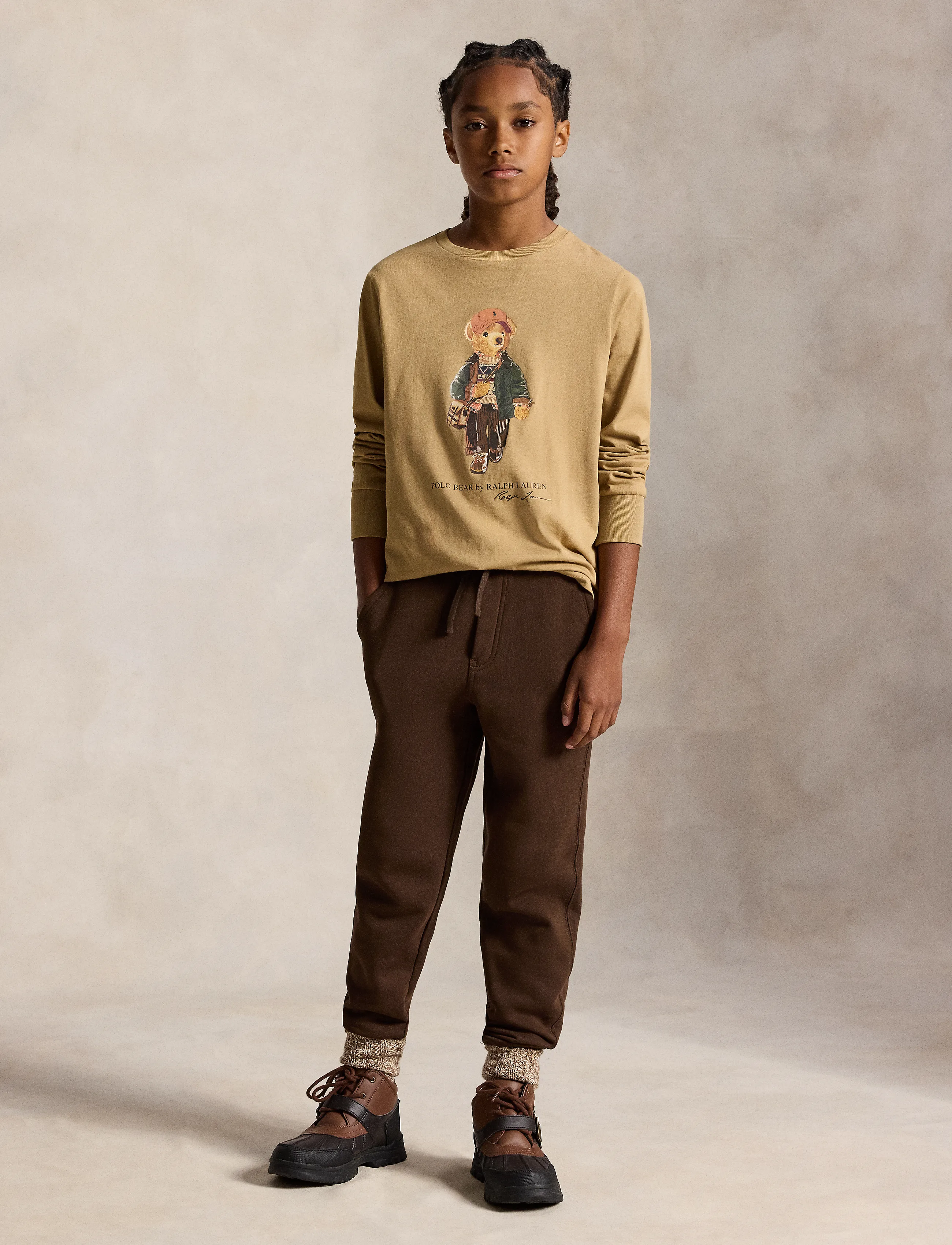 Ralph Lauren Kids - Polo Bear Cotton Jersey Tee - pikkade varrukatega t-särgid - camel - 3