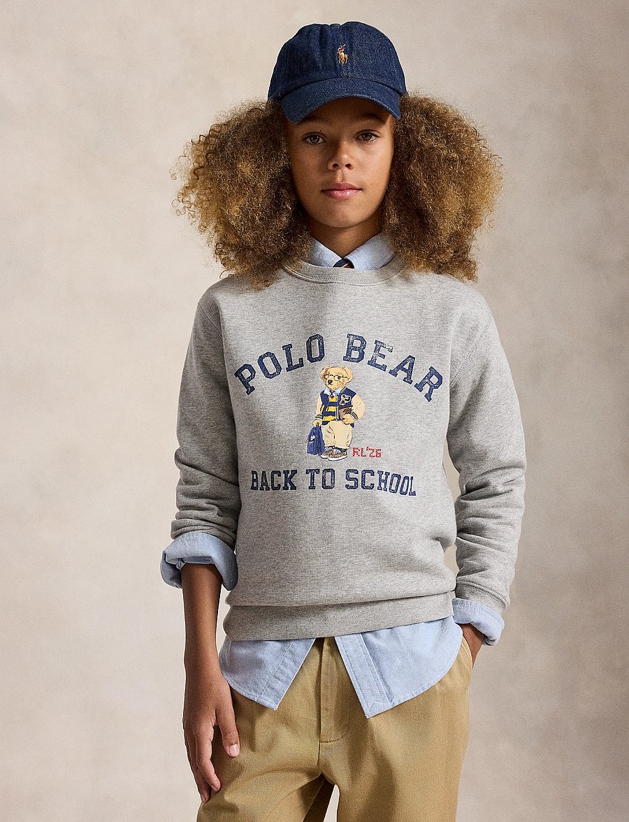 Ralph Lauren Kids - Polo Bear Fleece Sweatshirt - sweatshirts - andover heather - 0