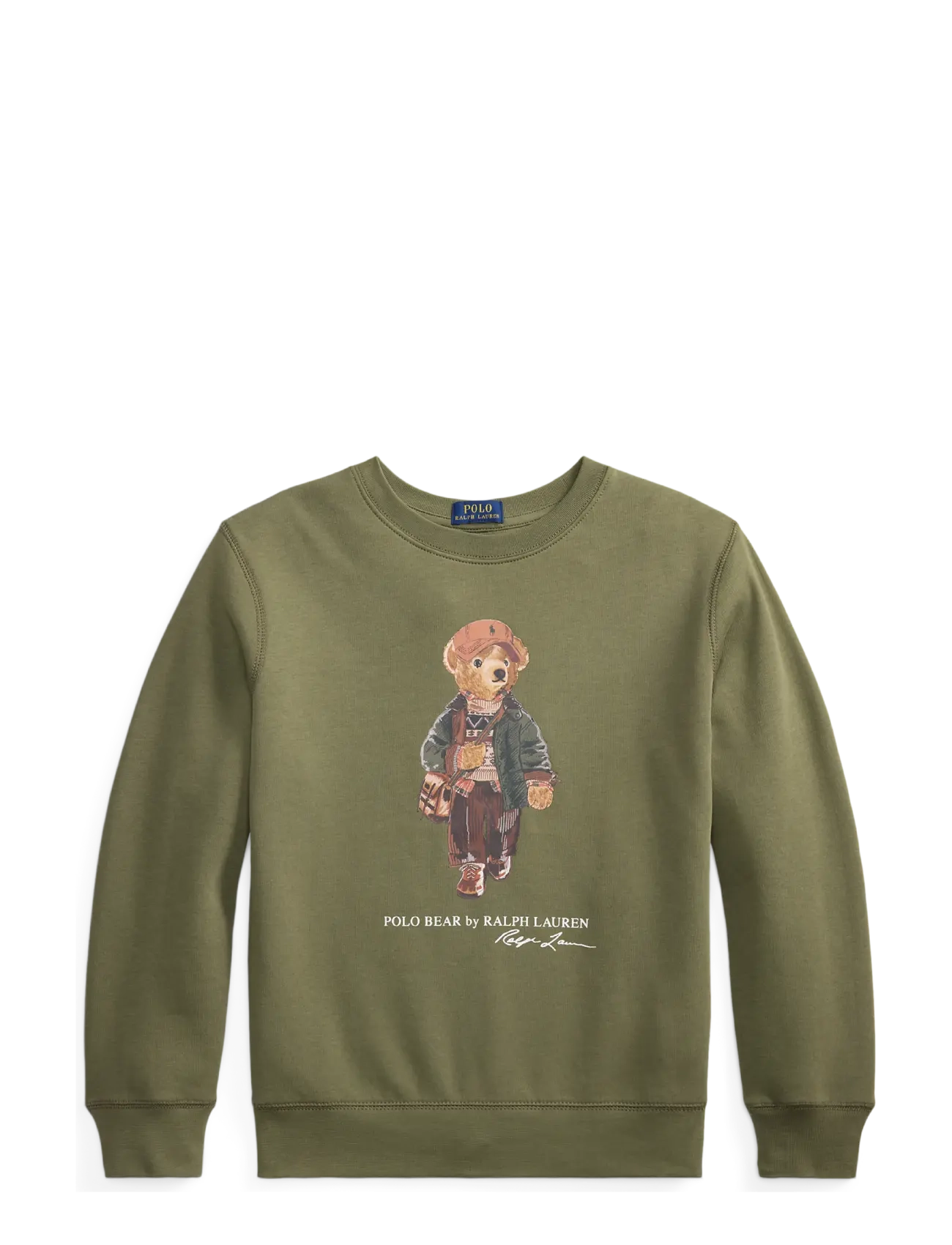 Ralph Lauren Kids Polo Bear Fleece Sweatshirt, Børn, Polo Bear Fleece Sweatshirt, Kakigrøn, Str: L