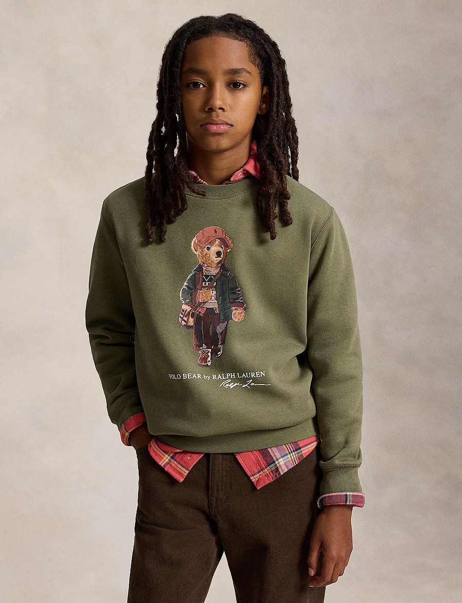 Ralph Lauren Kids - Polo Bear Fleece Sweatshirt - sweatshirts - cruise olive - 0