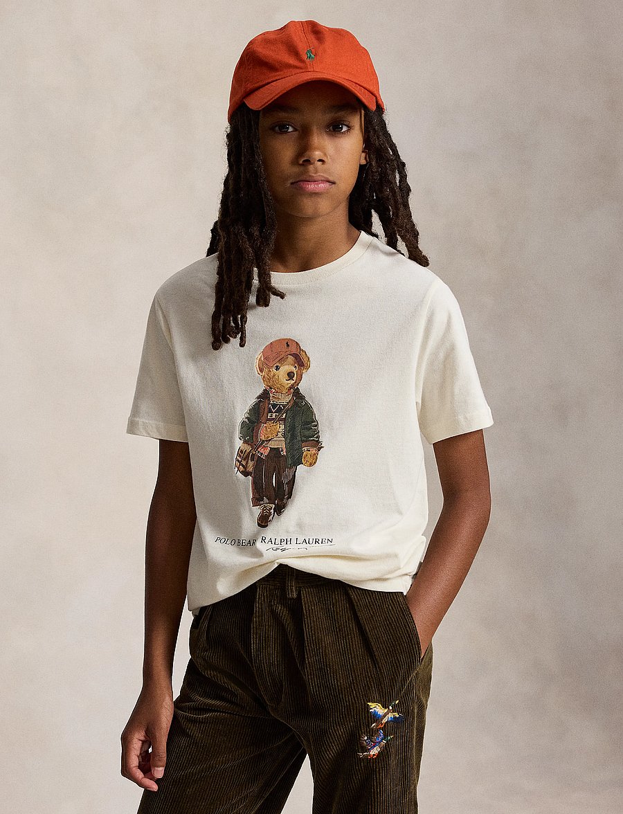Ralph Lauren Kids - Polo Bear Cotton Jersey Tee - kurzärmelige - estate cream - 0