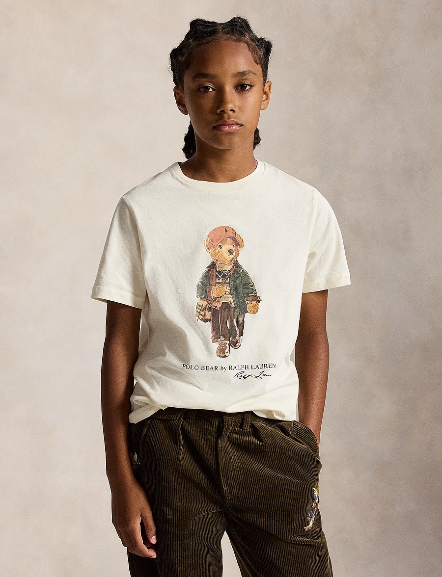 Ralph Lauren Kids - Polo Bear Cotton Jersey Tee - kurzärmelige - estate cream - 0