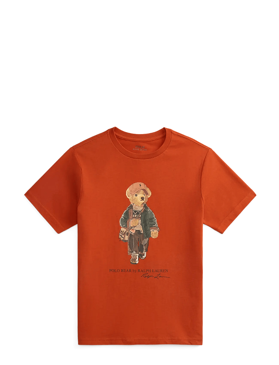 Ralph Lauren Kids - Polo Bear Cotton Jersey Tee - kurzärmelige - varsity orange - 0