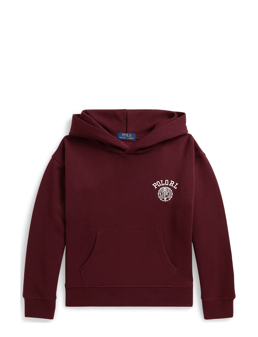 Ralph Lauren Kids - Big Fit Logo Fleece Hoodie - huvtröjor - rich ruby - 1