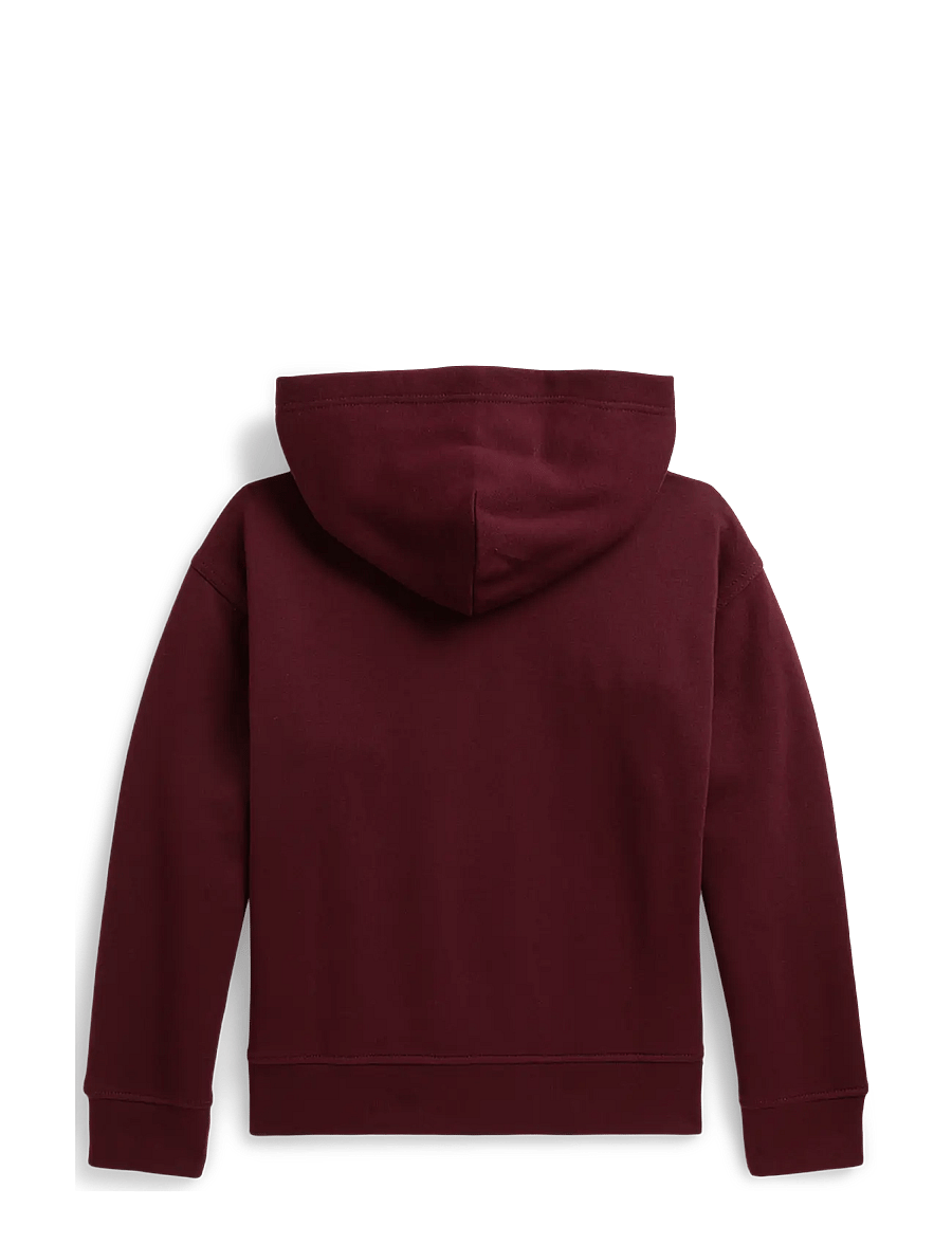 Ralph Lauren Kids - Big Fit Logo Fleece Hoodie - huvtröjor - rich ruby - 2