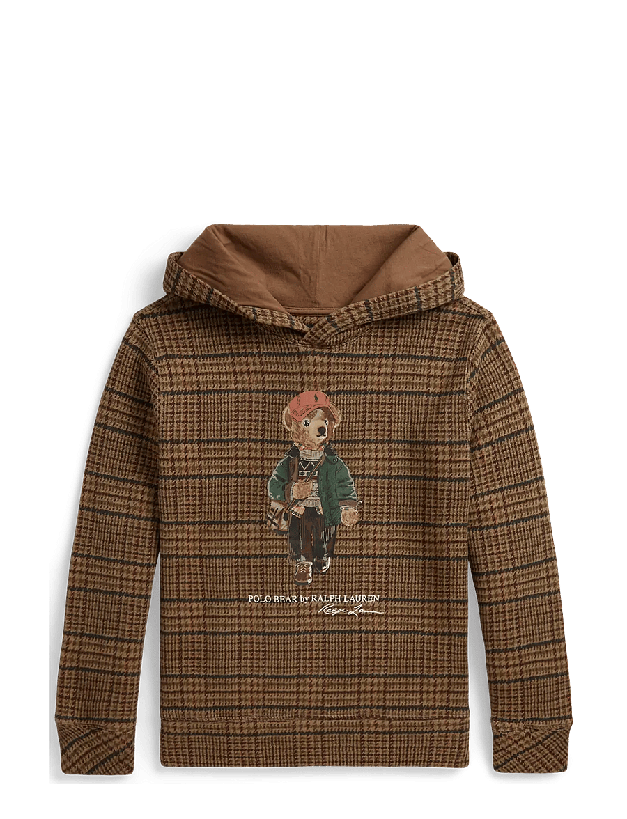 Ralph Lauren Kids - Polo Bear Tweed-Print Hoodie - hættetrøjer - glenview tweed - 0