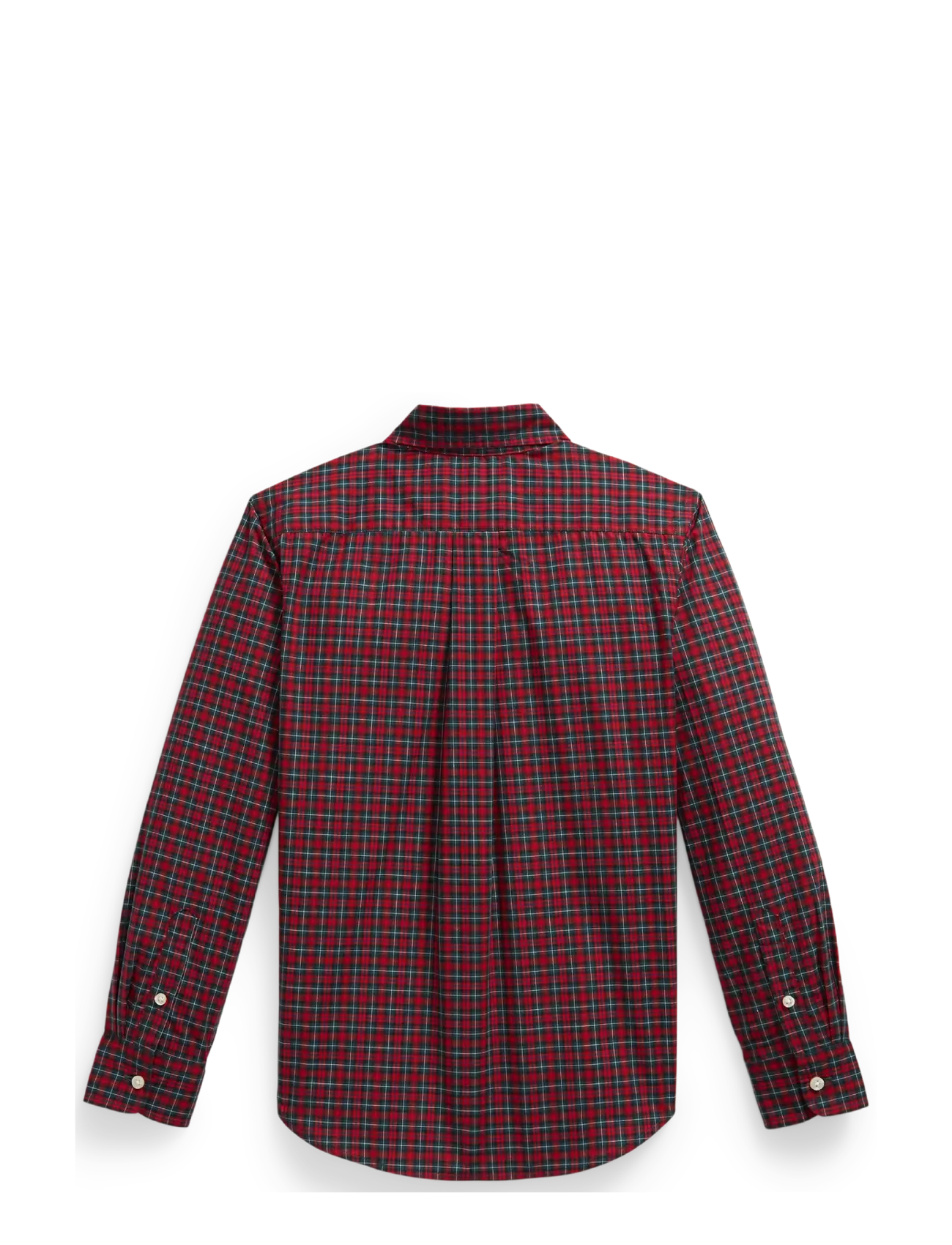 Ralph Lauren Kids - Plaid Cotton Poplin Shirt - long-sleeved shirts - #b7457 red green - 1