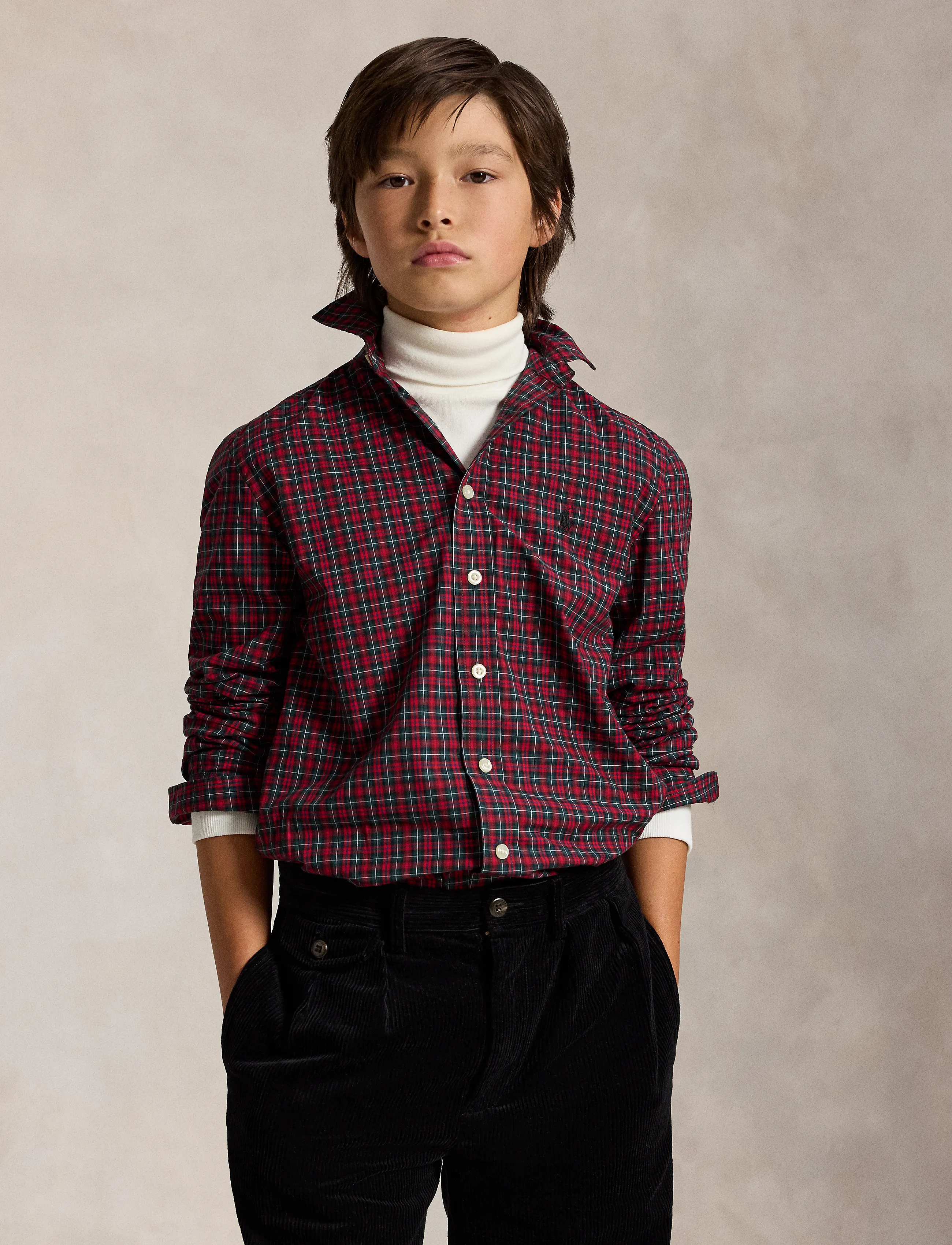 Ralph Lauren Kids Plaid Cotton Poplin Shirt - Pikkade varrukatega särgid -  / red