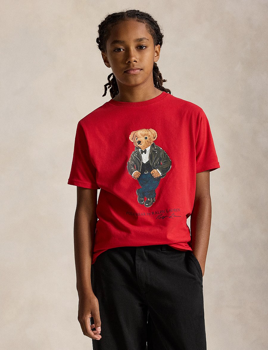 Ralph Lauren Kids - Polo Bear Cotton Jersey Tee - lühikeste varrukatega t-särgid - rl2000 red - 0