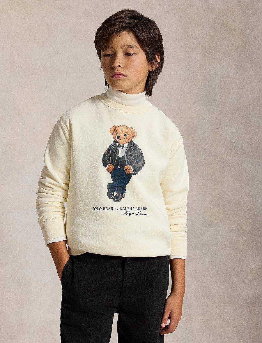 Ralph Lauren Kids - Polo Bear Fleece Sweatshirt - dressipluusid - clubhouse cream - 0