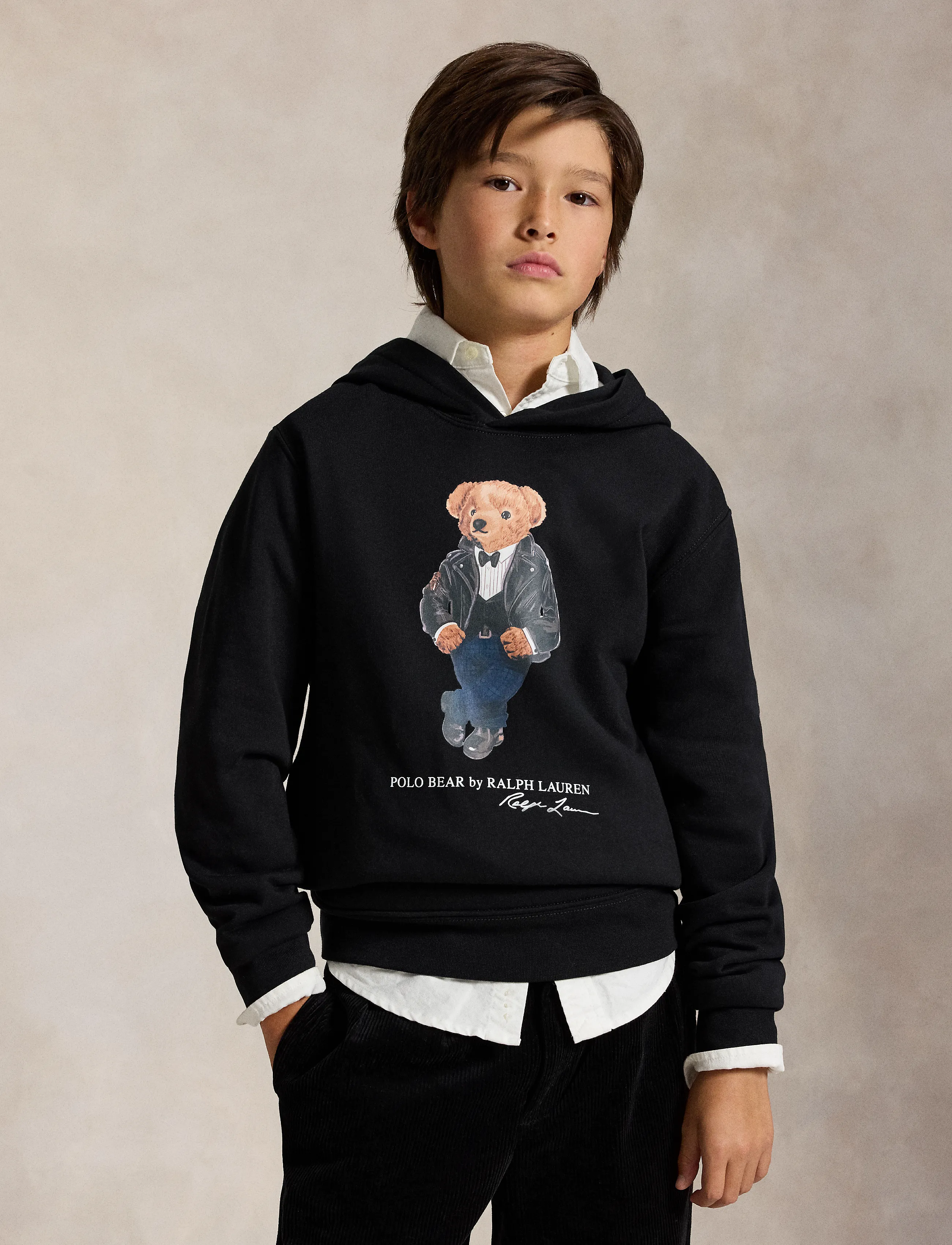 Ralph Lauren Kids - Polo Bear Fleece Hoodie - hoodies - polo black - 0