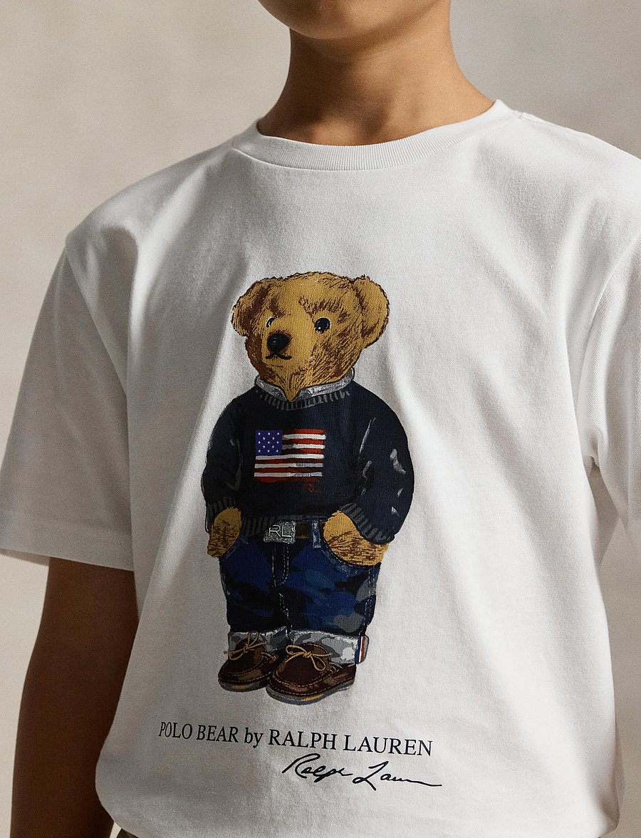 Ralph Lauren Kids - 26/1 JERSEY-KNT-T-SHIRT - kurzärmelige - white core bear - 2