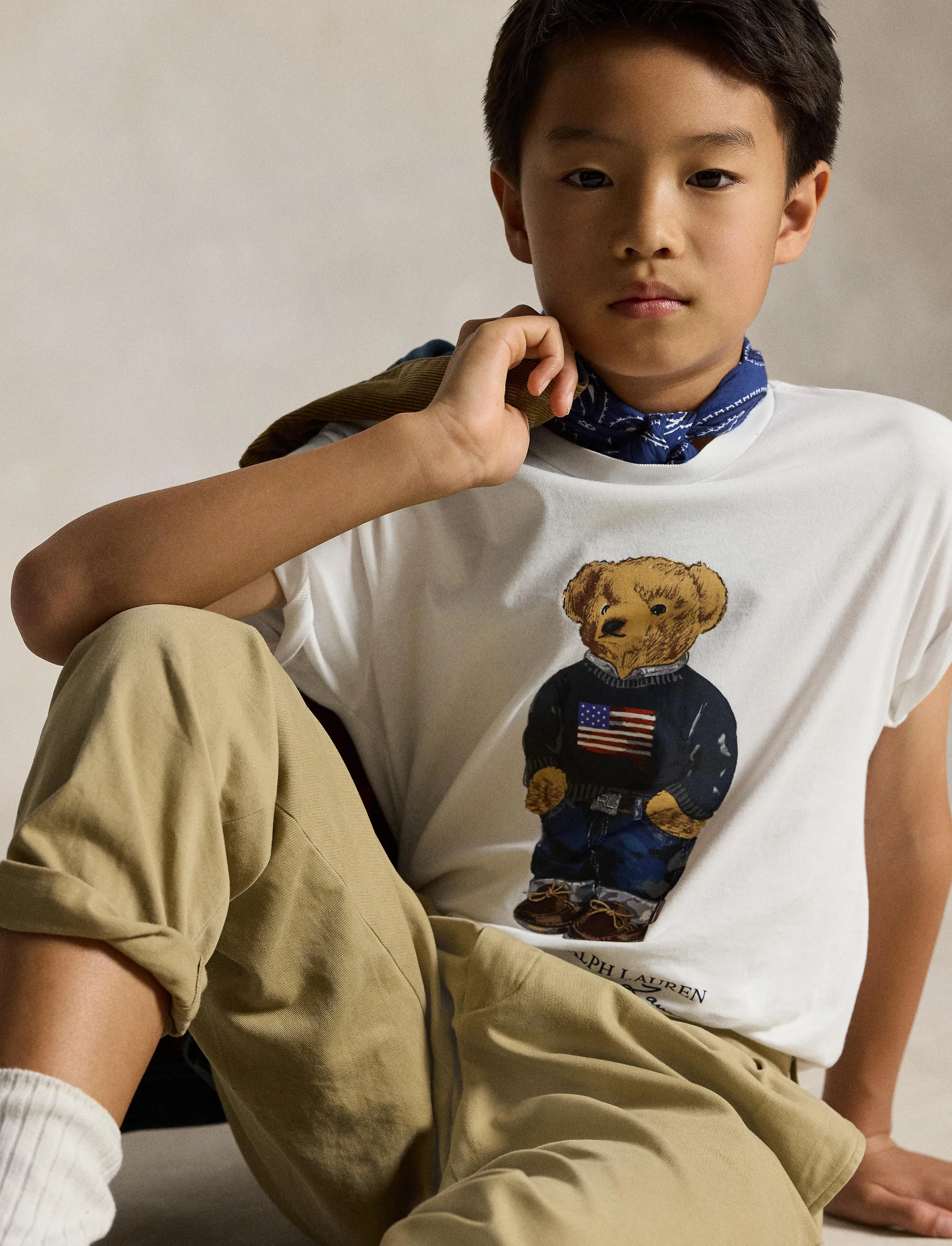 Ralph Lauren Kids - 26/1 JERSEY-KNT-T-SHIRT - t-shirts à manches courtes - white core bear - 4