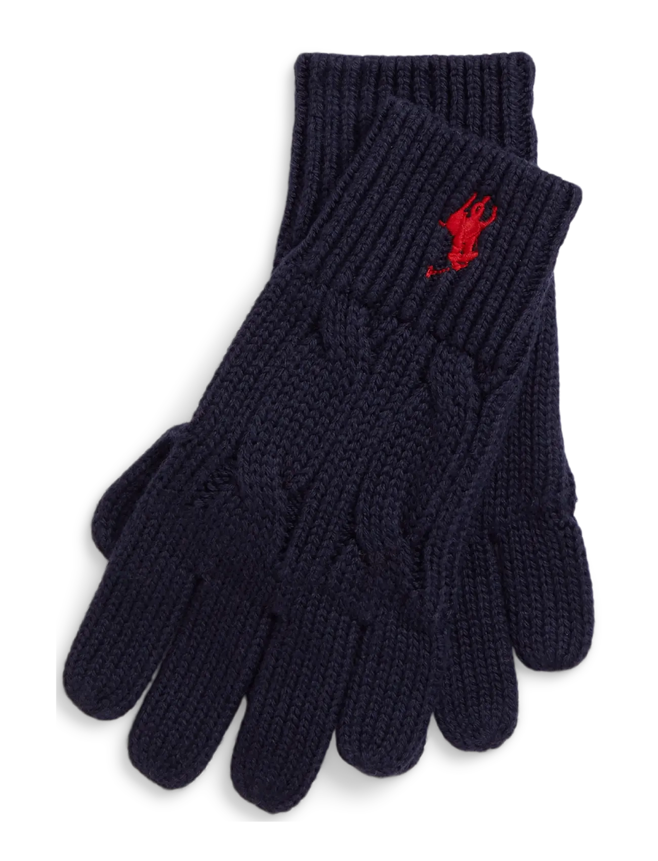Ralph Lauren Kids Cable-Knit Cotton Glove, L/XL, Gloves & Mittens, Marineblau - Gloves, Kinder