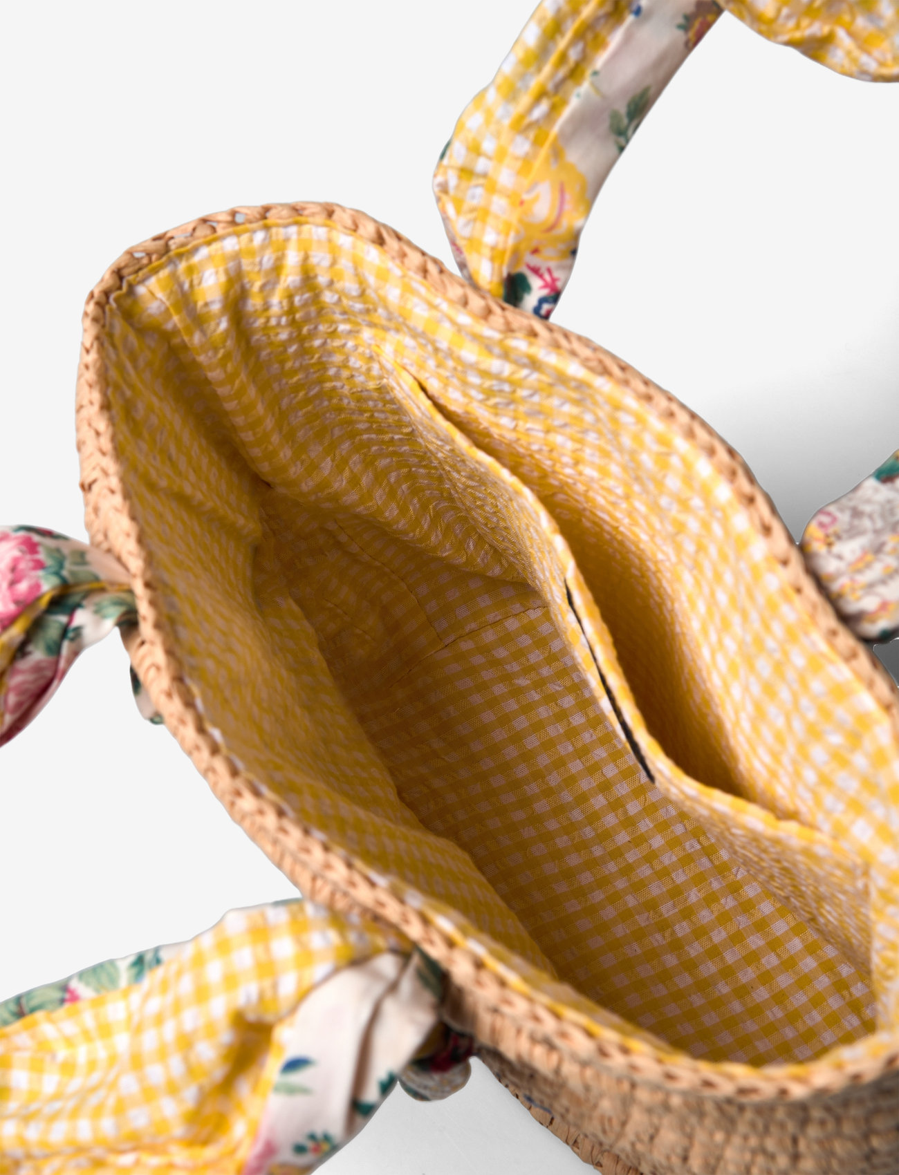 Ralph Lauren Kids - Madras-Trim Raffia Bag - Õlakotid - natural w/ floral - 4