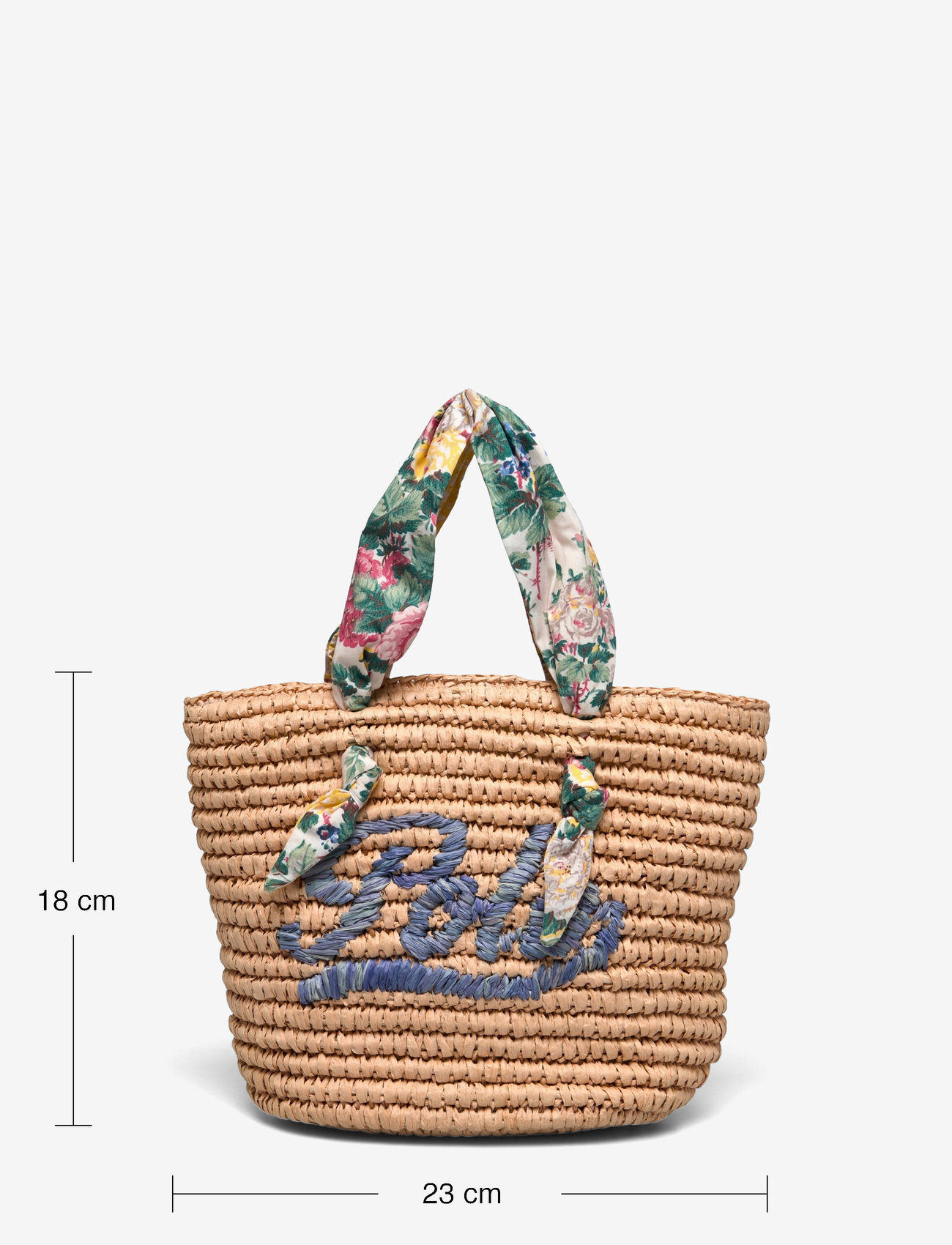 Ralph Lauren Kids - Madras-Trim Raffia Bag - Õlakotid - natural w/ floral - 5