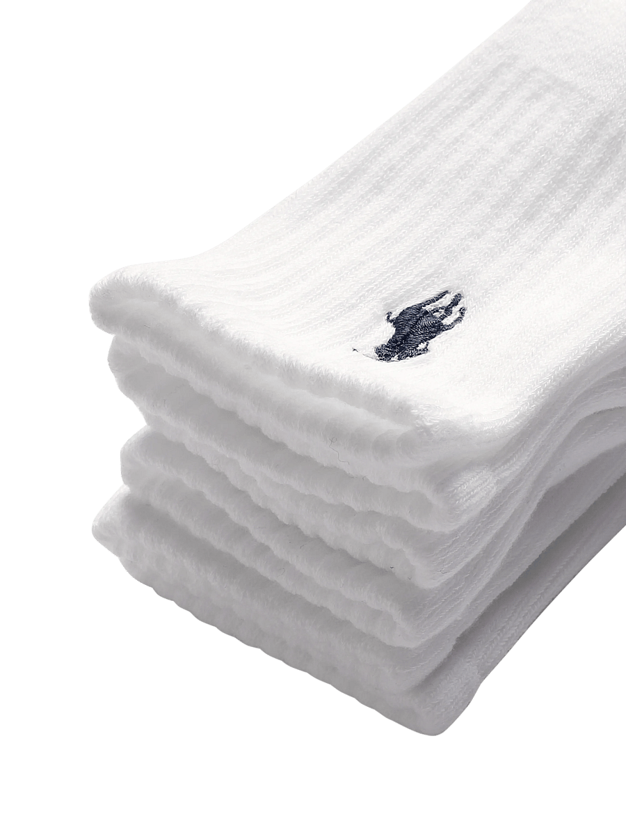 Ralph Lauren Kids - BCI COTTON-PRFRMC SLD CSHND CRW - strumpor - white - 2