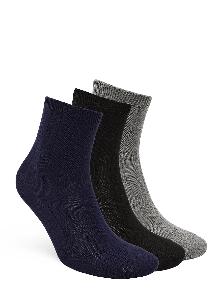 Ralph Lauren Kids - BCI COTTON-CLS SLD R 3P-CRW-3PK - strumpor - navy assorted - 0