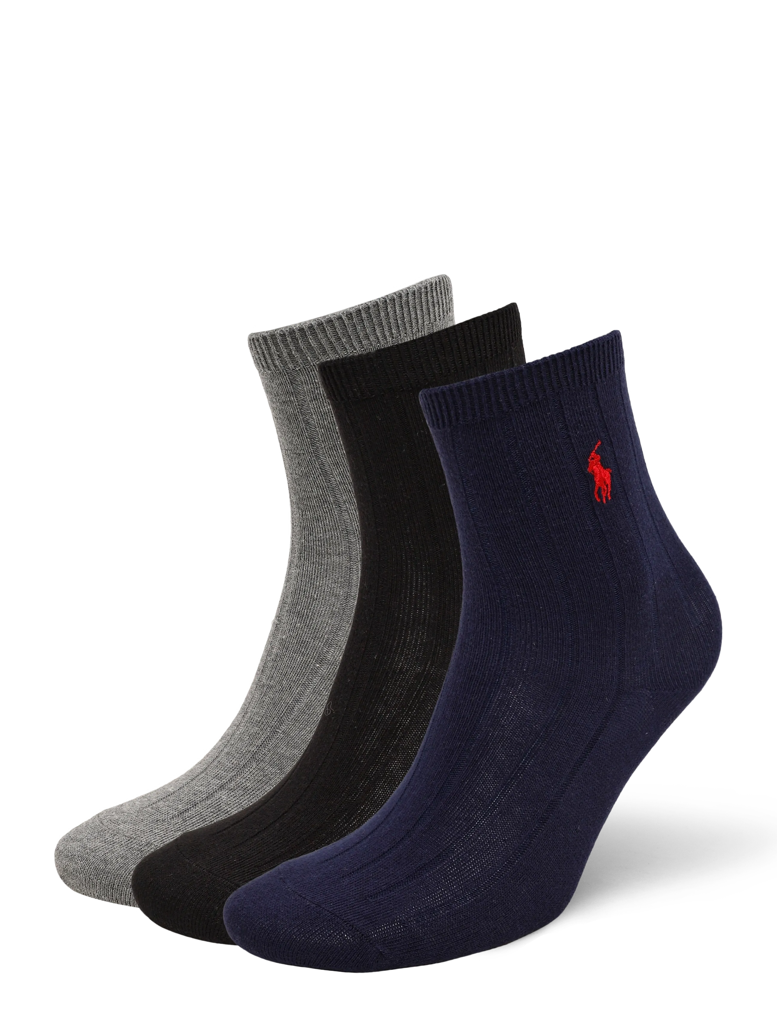 Ralph Lauren Kids - BCI COTTON-CLS SLD R 3P-CRW-3PK - navy assorted - 1