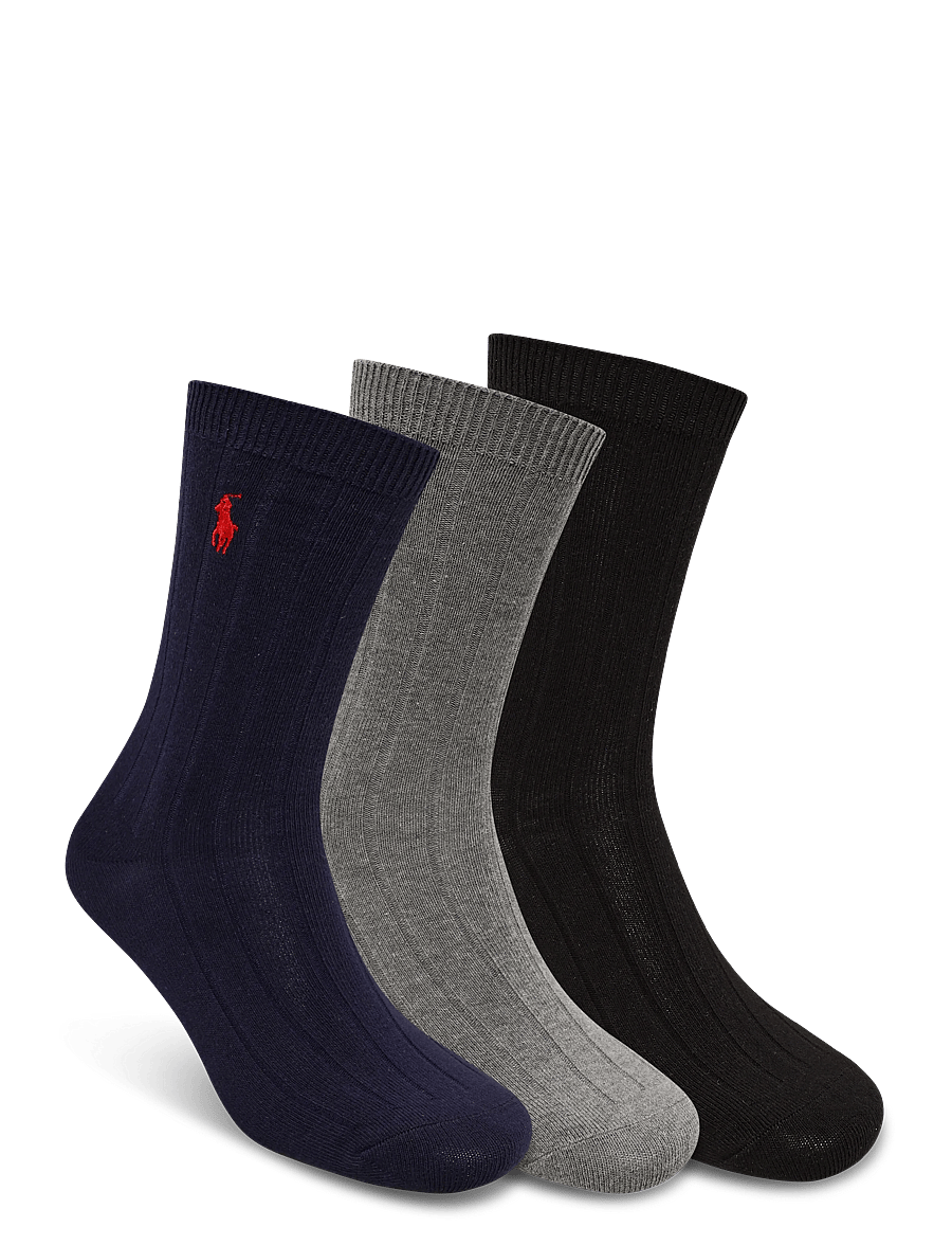 Ralph Lauren Kids - BCI COTTON-CLS SLD R 3P-CRW-3PK - einkaufen nach alter von - navy assorted - 0