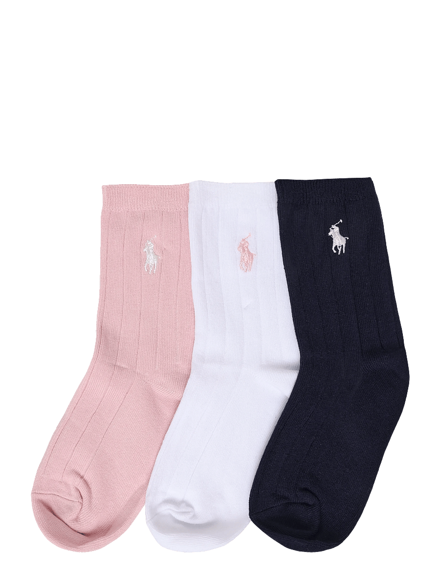Ralph Lauren Kids - BCI COTTON-CLSSC RB SLD-CRW-3PK - sokid - multi - 0