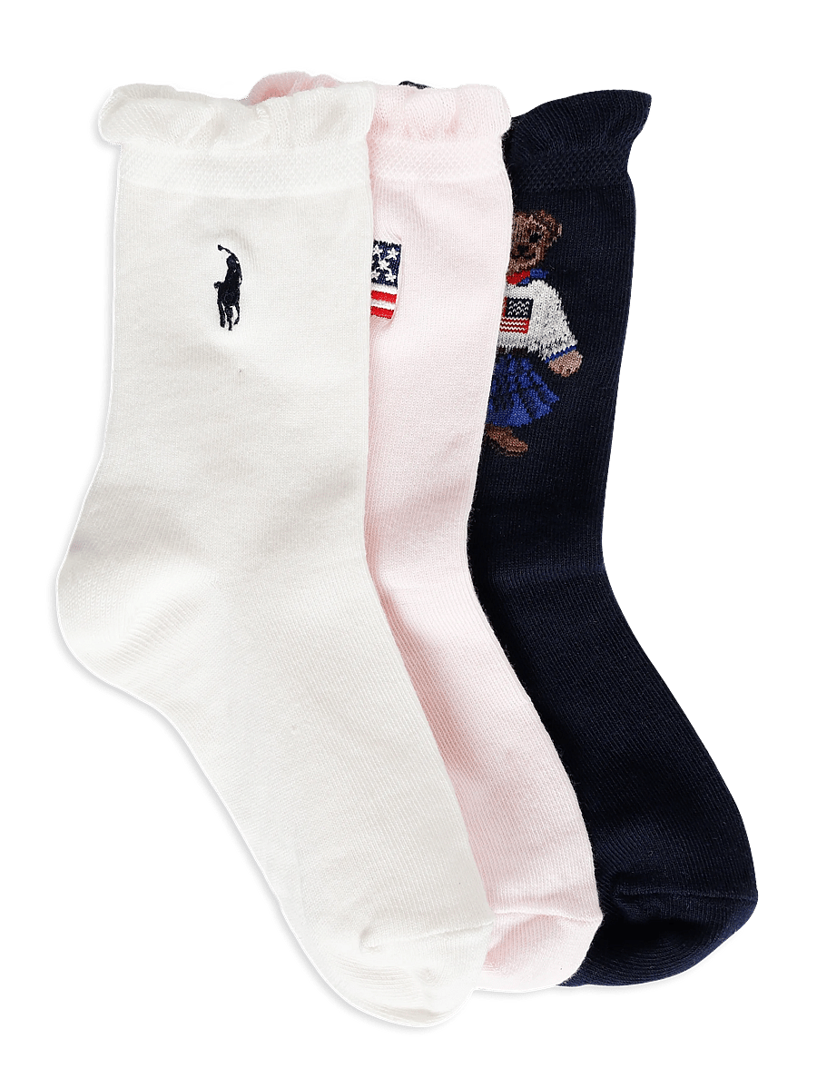 Ralph Lauren Kids - BCI COTTON-AMRCN GRL BR-AKL-3PK - strümpfe - navy/ivory/blue - 0