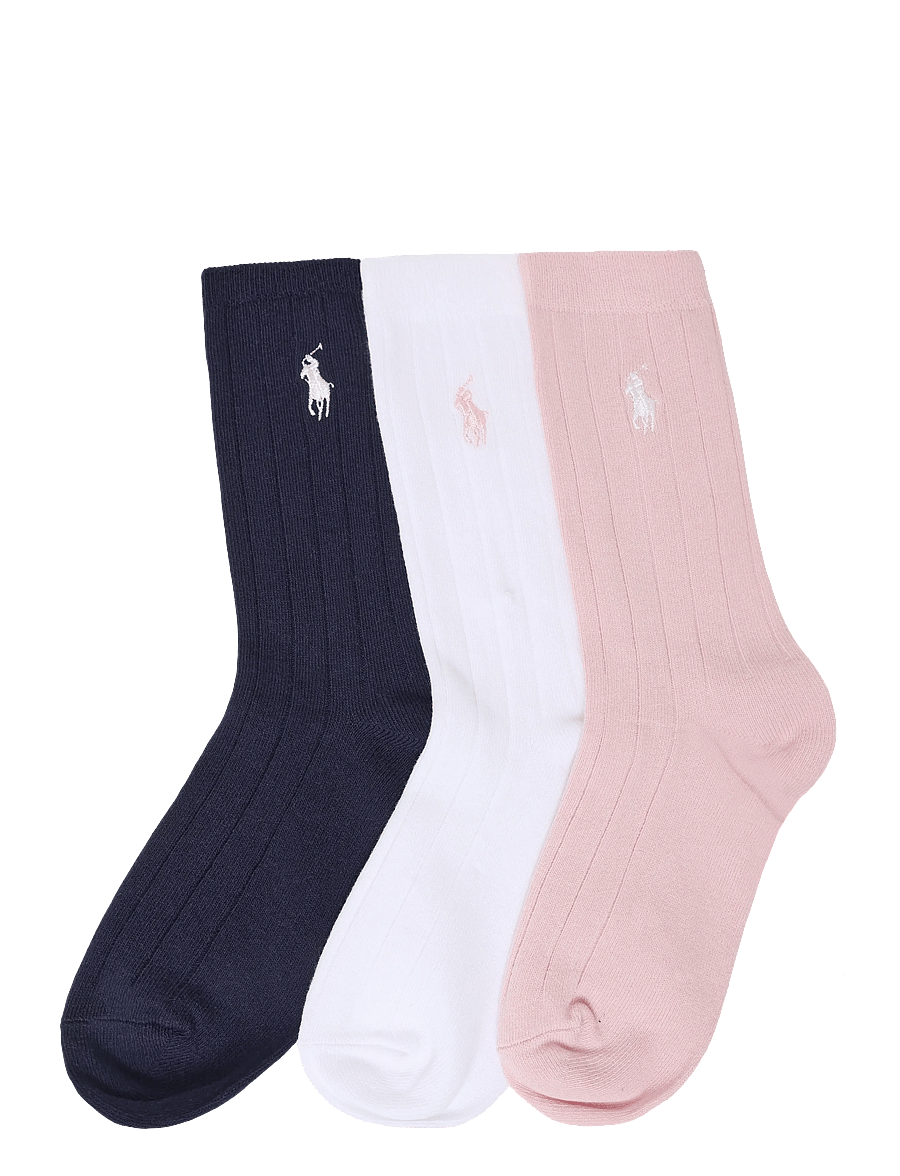 Ralph Lauren Kids - Ribbed Crew Sock 3-Pack - sokid - multi - 0