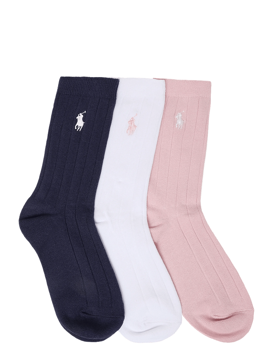 Ralph Lauren Kids - Ribbed Crew Sock 3-Pack - sokid - multi - 1