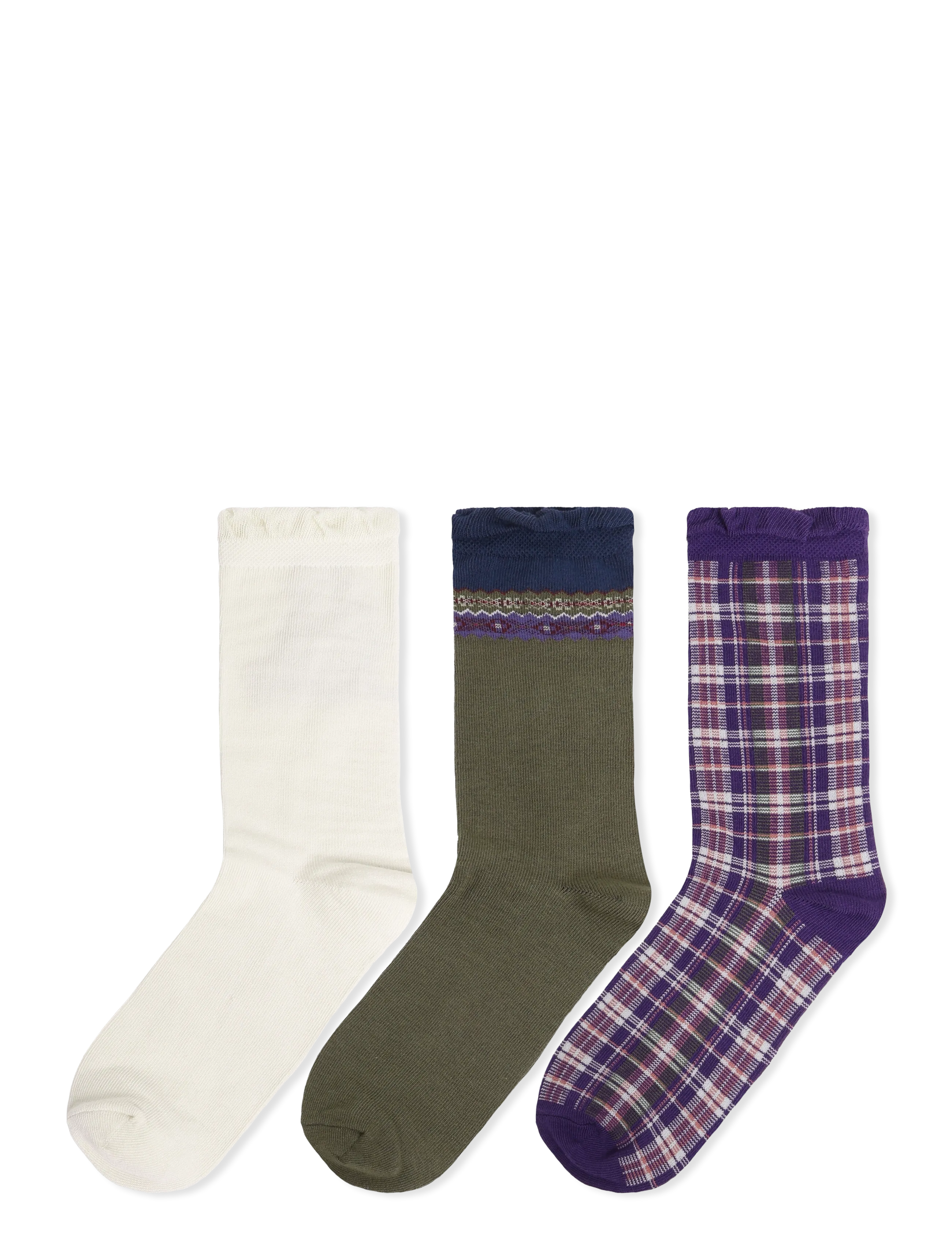 Ralph Lauren Kids BCI COTTON-WALKING DOG BEAR 3PK - Tøj - IVORY/PURPLE/OLIVE / cream