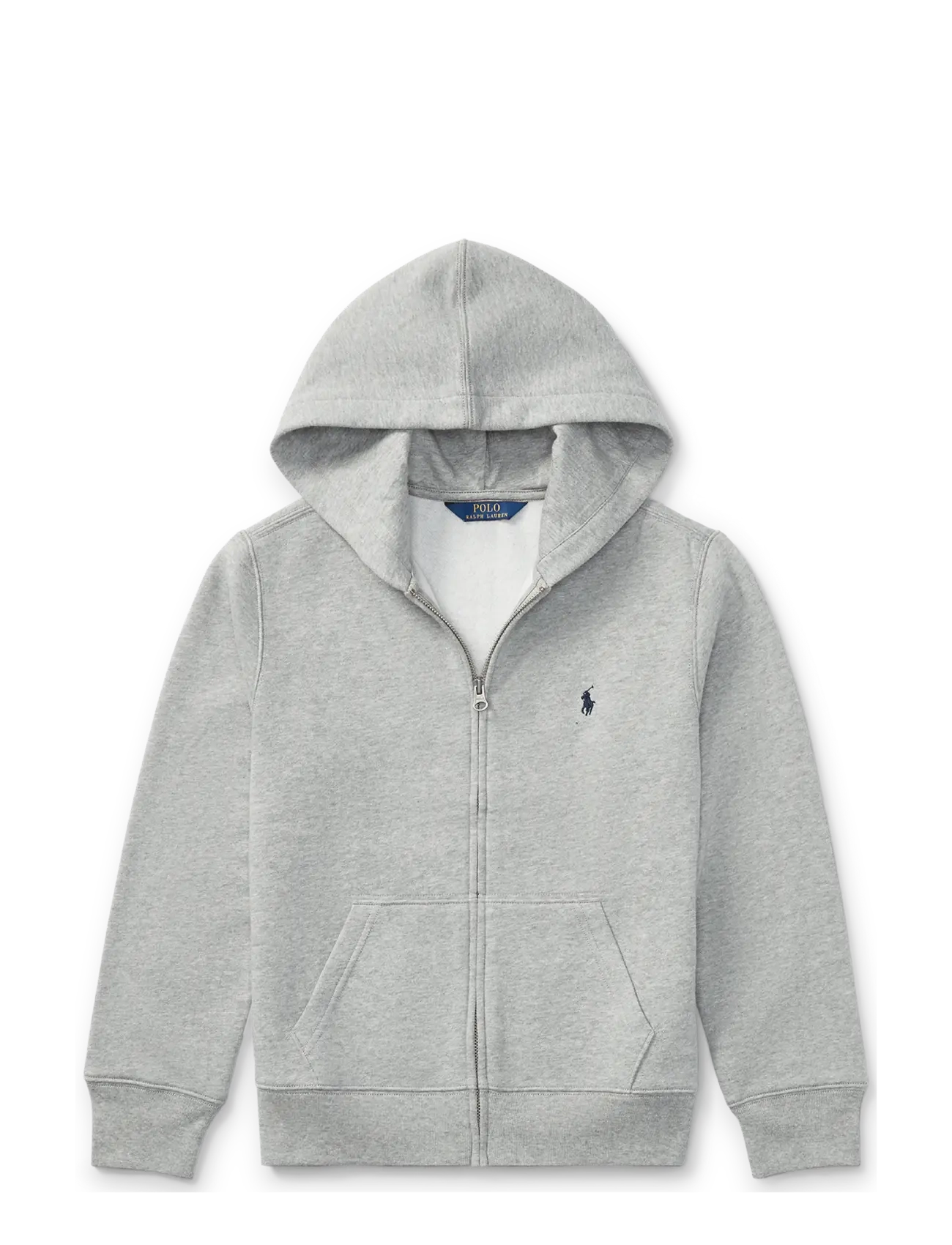 Ralph Lauren Kids Fleece Full-Zip Hoodie, 163-174, Grey, Sweatshirts & Hættetrøjer > Hættetrøjer, Børn