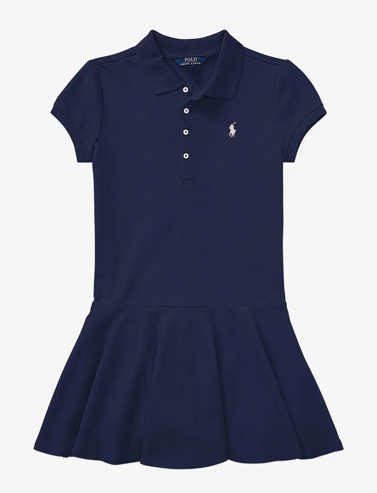 Ralph Lauren Kids - Stretch Mesh Polo Dress - kortærmede hverdagskjoler - french navy - 0